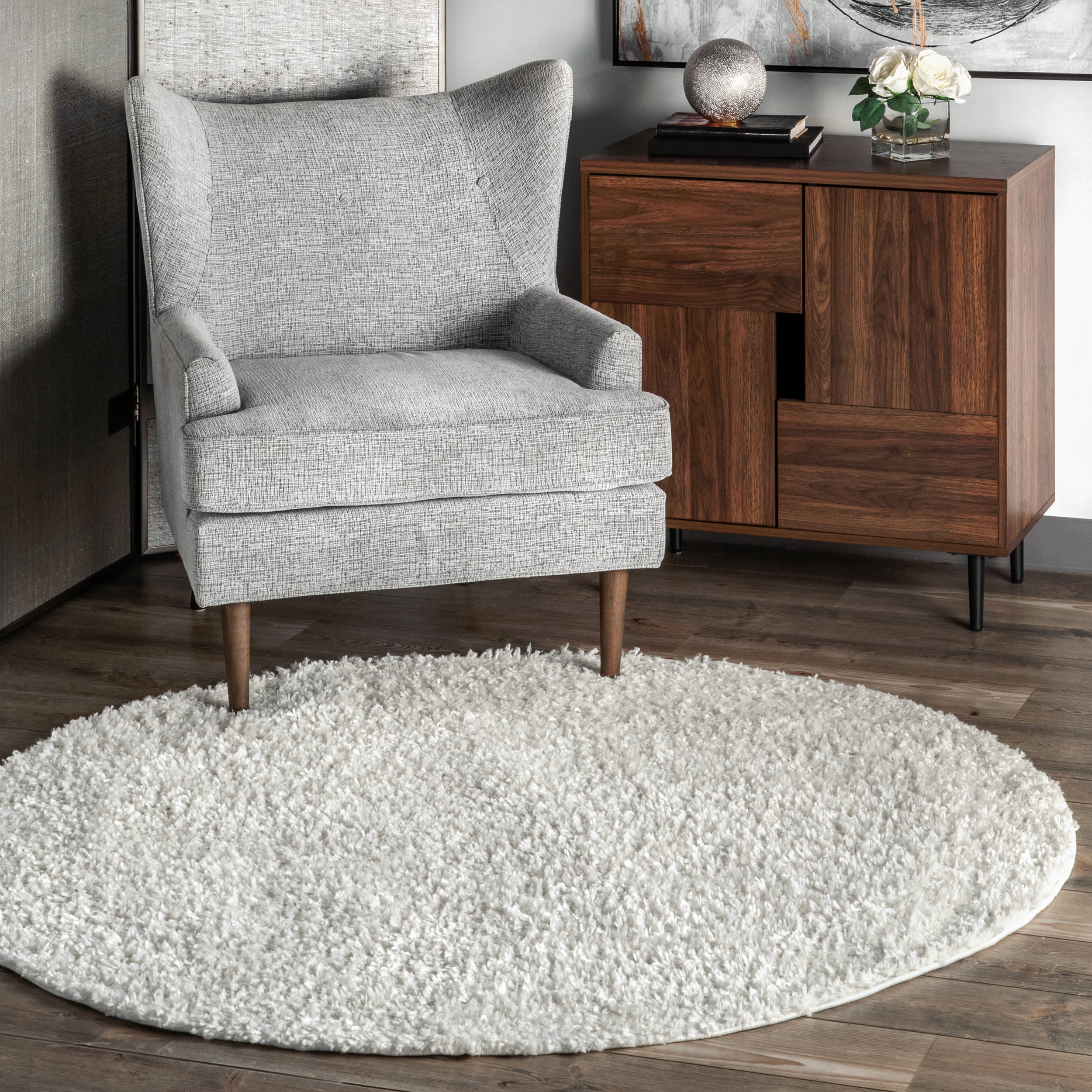 Dream Solid Shag Rug | Soft Fluffy Ivory Area Rug for Living Room Bedroom | Cozy Home Decor for Modern Spaces