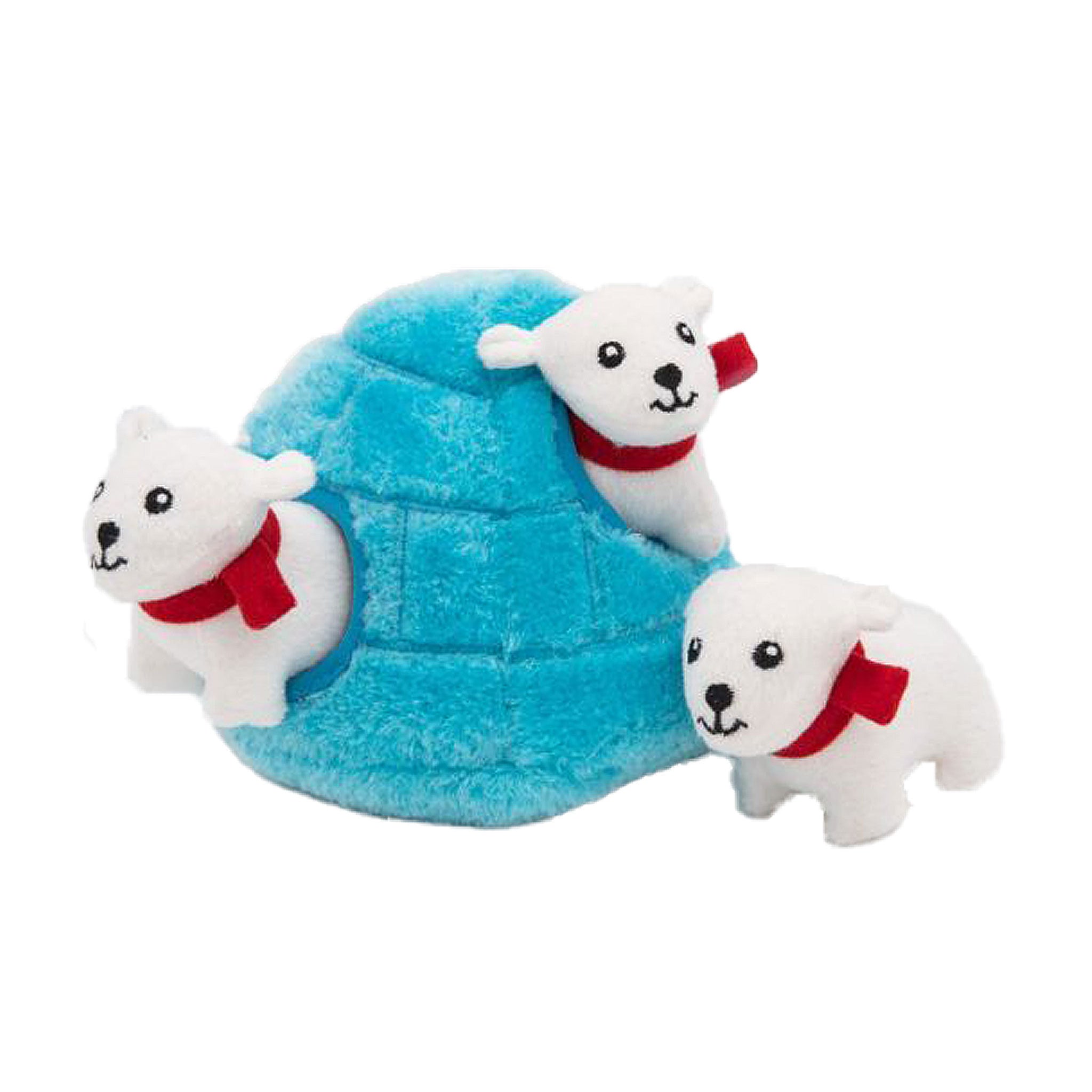 Zippy Paws Polar Bear Plush Dog Toy - Interactive Hide & Seek Burrow Game for Small & Medium Dogs - Perfect for Indoor Play & Training