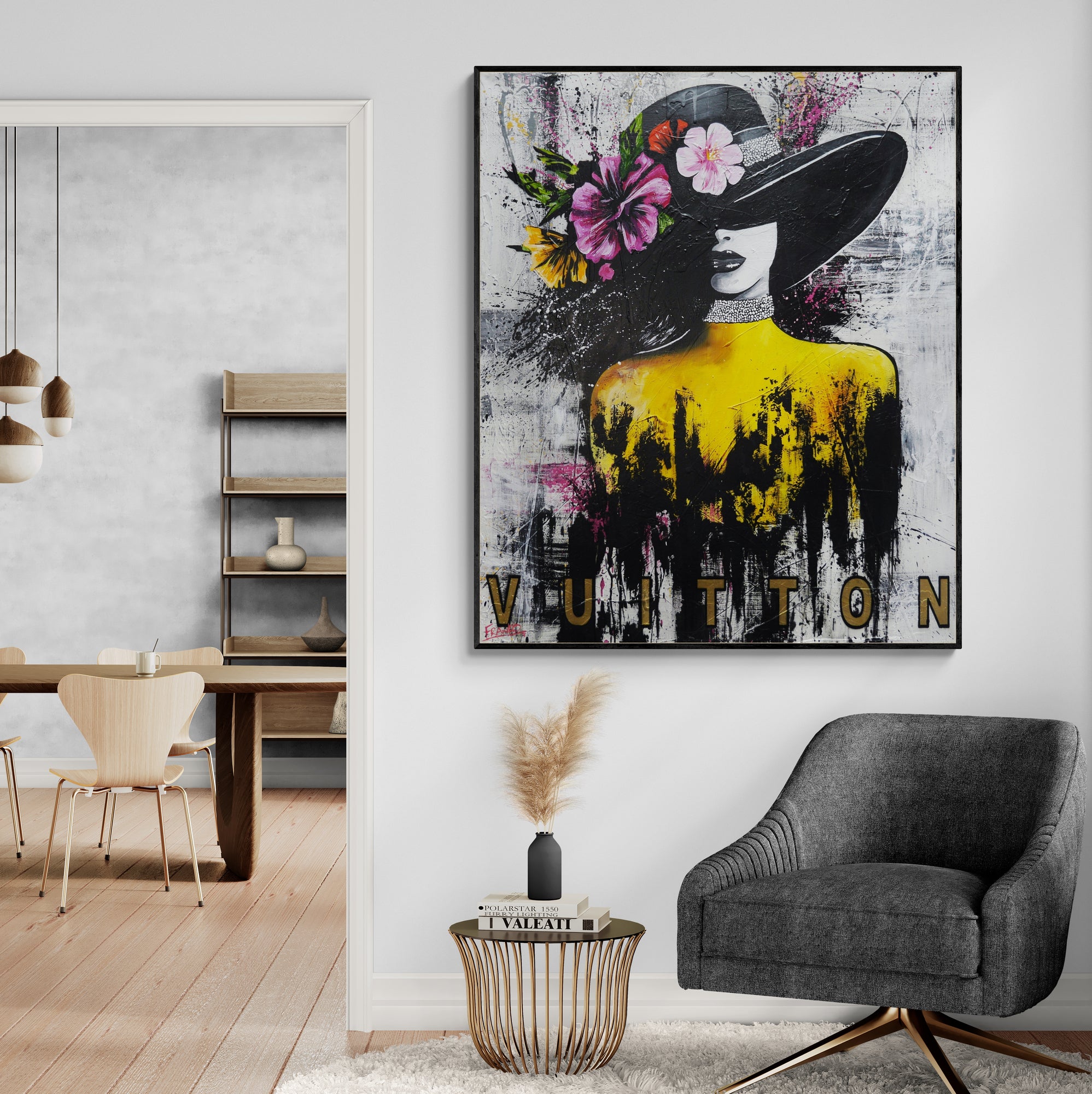 Empire State of Mind 100cm x 120cm Urban Pop Art Canvas Painting - Modern Industrial Textured Wall Decor for Living Room, Office & Bedroom