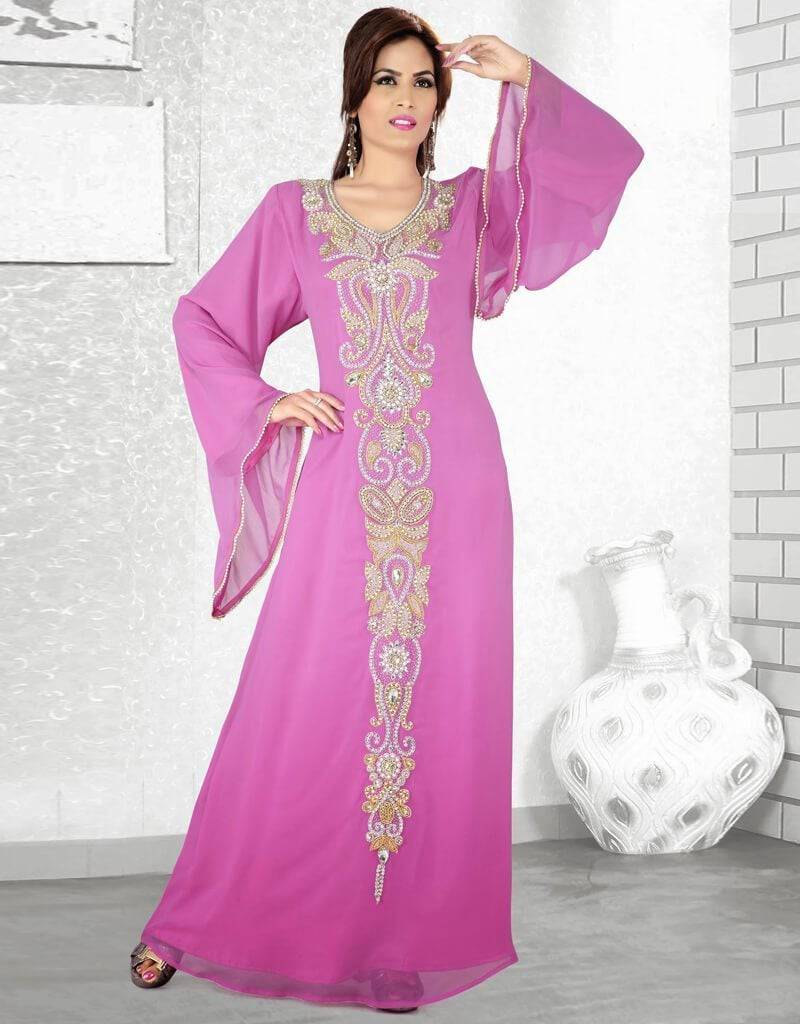 Stylish Lavender Bell Sleeve Farasha Dress for Women - Elegant Boho Chic Outfit for Parties, Weddings & Special Occasions