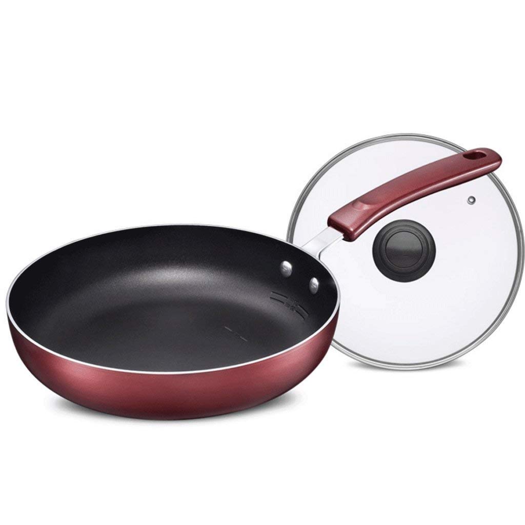 **GDSKL Non-Stick Skillet Frying Pan - 10-Inch Aluminum Cookware with Tempered Glass Lid & Stainless Steel Handle - Perfect for Sautéing, Frying, and Stir-Frying at Home**