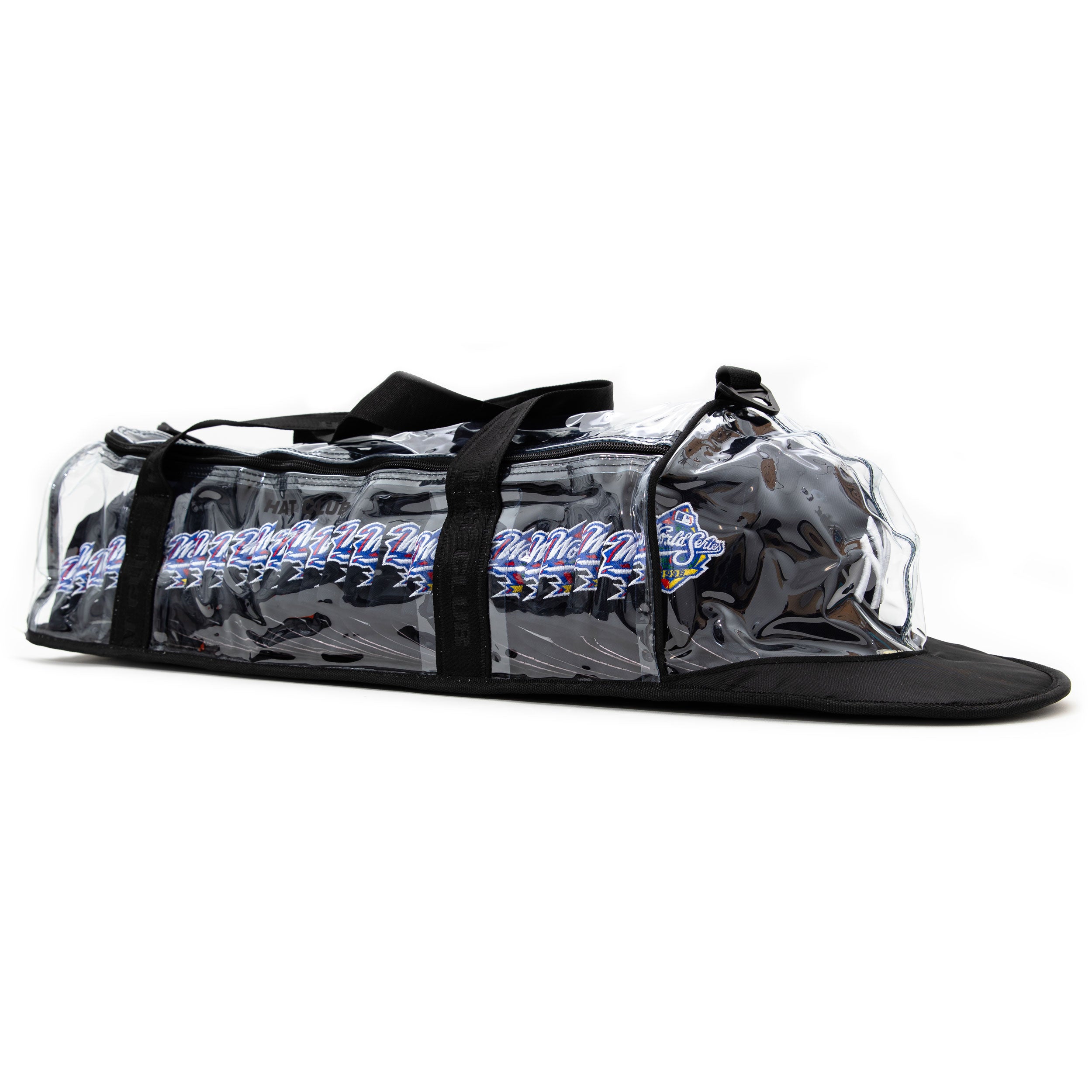Hat Club 30 Cap Duffle Bag - Black & Sky Blue Waterproof Baseball Cap Storage for Travel, Sports, and Gym Organization | Perfect for Athletes, Collectors, and Caps Enthusiasts