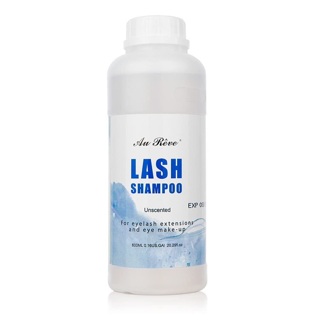 Eyelash Extension Cleanser & Lash Shampoo - Paraben & Sulfate Free Foam Cleanser for Eyelash Care & Makeup Removal - Salon & Home Use (600ml) - Gentle Formula for Daily Eyelash Hygiene & Extension Maintenance