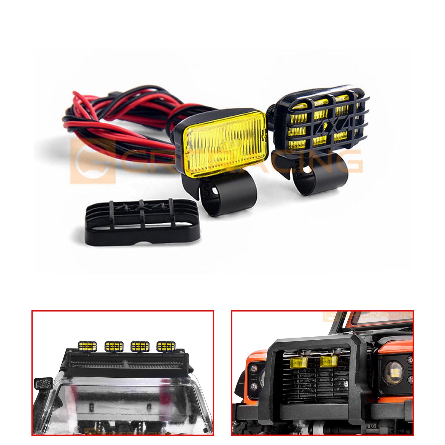 1 Pair Plastic Spot Lights for 1/14 1/10 1/8 RC Truck & Remote Control Crawler Car - 3-7.4V DIY Spare Parts - Perfect for Off-Road Adventures & Night Racing