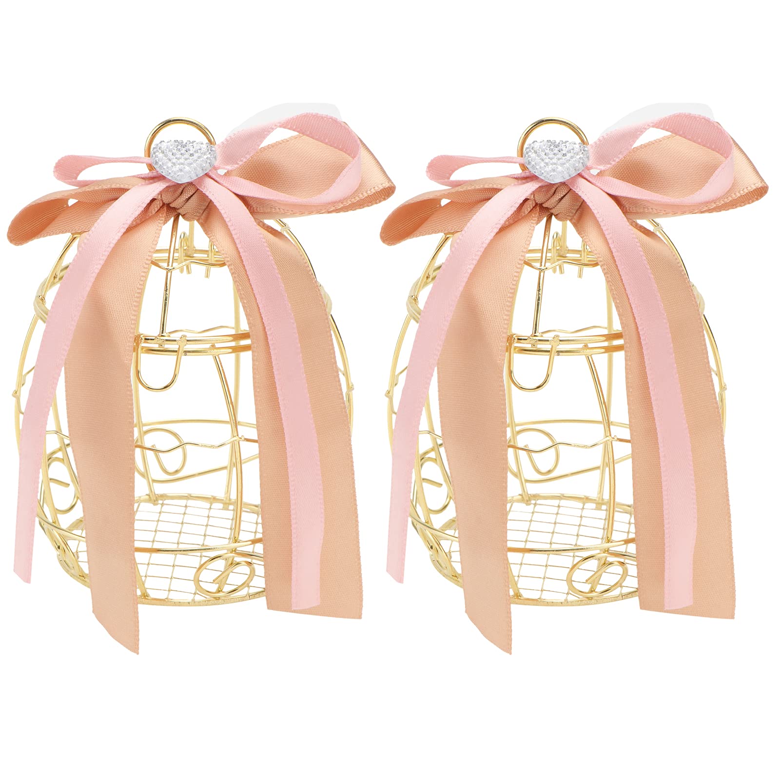 DOITOOL 2Pcs Wedding Candy Box - Elegant Birdcage Design Candy Packaging Box for Party Favors, Bridal Shower, Baby Shower & Special Events - Perfect for Storing Chocolates, Sweets and Small Gifts