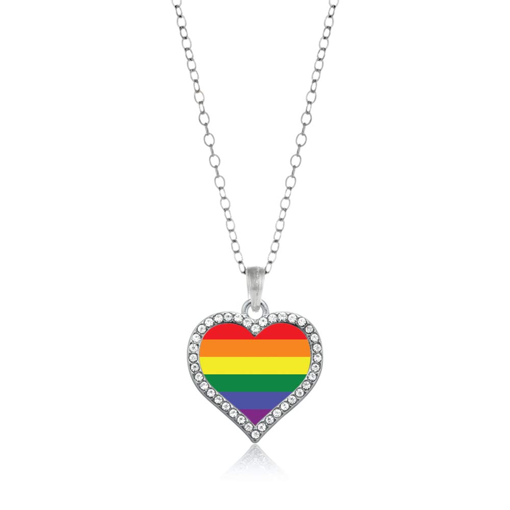 Inspired Silver - 18 Inch Sterling Silver Open Heart Charm Necklace with Cubic Zirconia | Elegant Jewelry Gift for Women | Perfect for Valentine's Day, Anniversary & Special Occasions