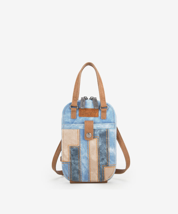 Wrangler Denim Textured Phone Purse - Stylish Crossbody Bag for Women | Perfect for Travel, Shopping & Everyday Use