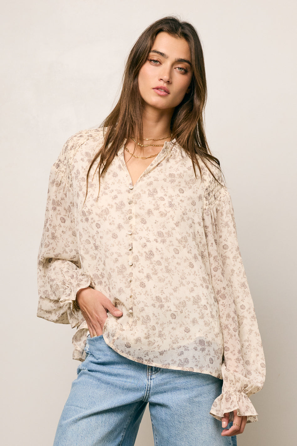 Knightley Button Down Blouse for Women - Elegant Casual & Office Wear - Perfect for Work, Dates, and Everyday Outfits