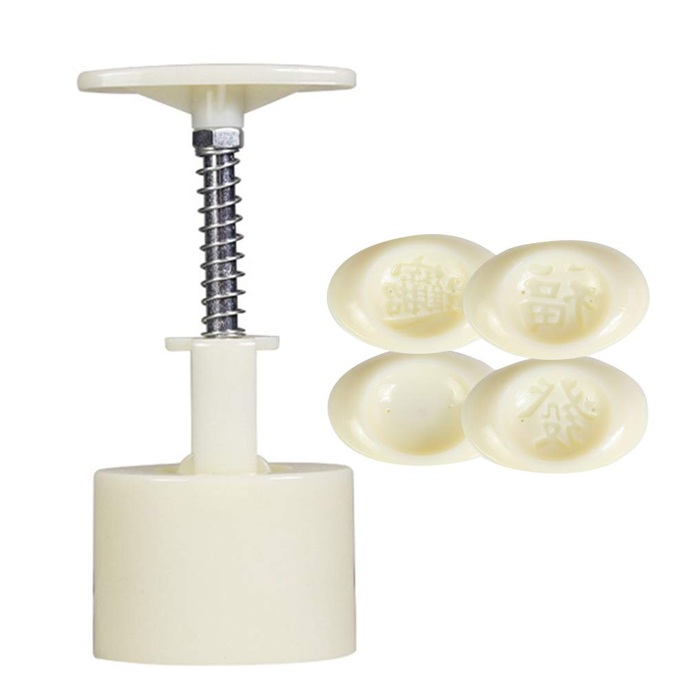 Premium Rice Cake Shaped Mooncake Mold - Hand Press Fondant Cookie Decorating Tool for Baking Mooncakes, Rice Cakes & Pasta | Perfect for DIY Desserts, Holiday Baking & Asian Cuisine Preparation
