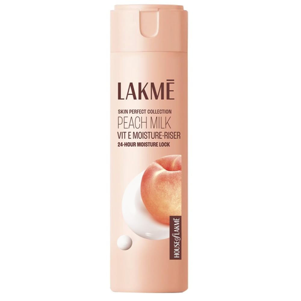 Lakme Peach Milk Ceramide Moisturizer with Hyaluronic Acid & Vitamin E - Deep Hydration & Skin Repair Cream for Dry, Normal & Sensitive Skin | 200ml Face Moisturizer for Day & Night Use | Dermatologist-Tested Skincare