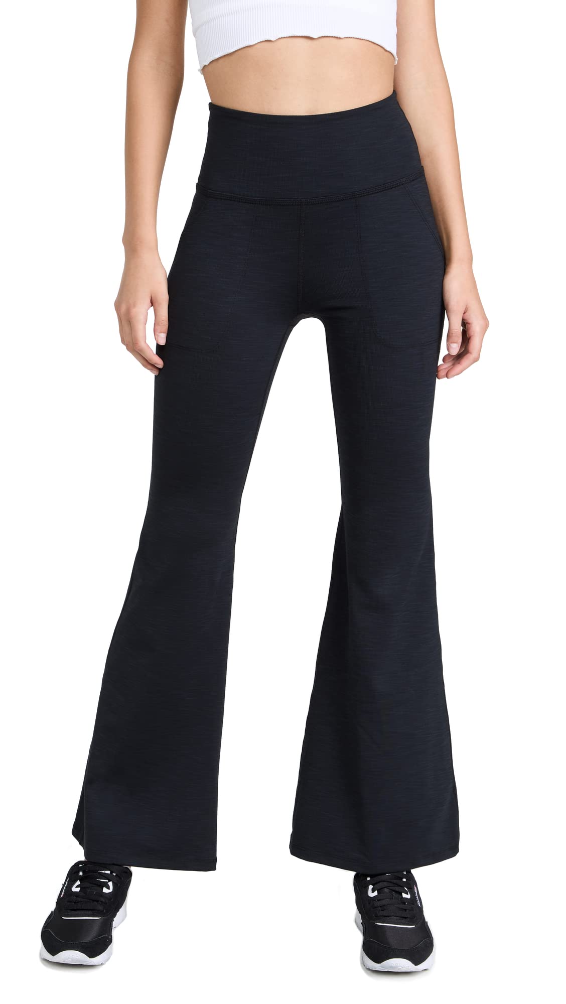 Beyond Yoga Women's Heather Rib All Day Flare Pants - High Waisted Yoga Pants for Women, Soft & Stretchy Lounge Pants - Perfect for Yoga, Pilates, Workout & Casual Wear