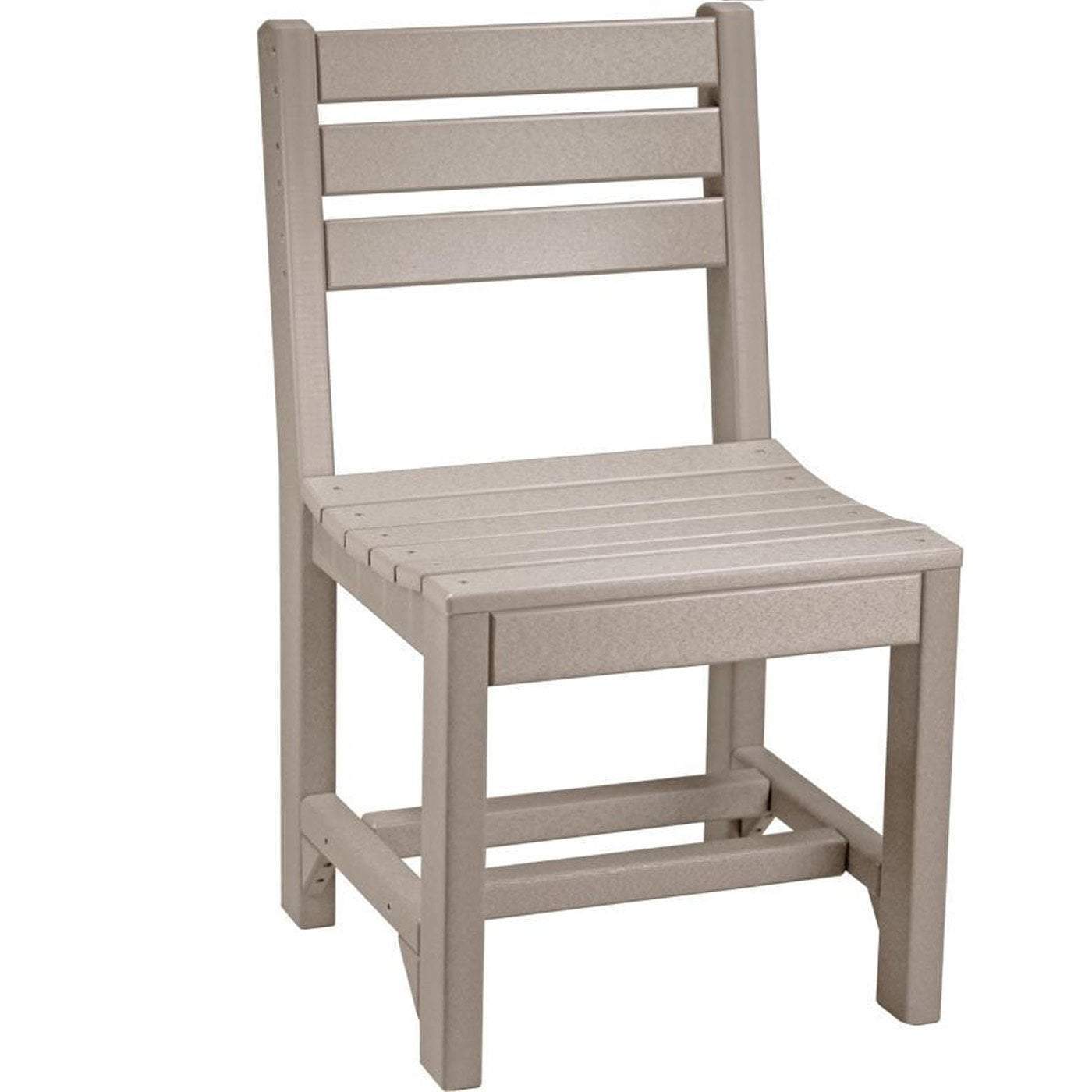 LuxCraft Weatherwood Recycled Plastic Island Side Chair - Eco-Friendly Outdoor Dining Chair for Patio, Deck, and Backyard Use
