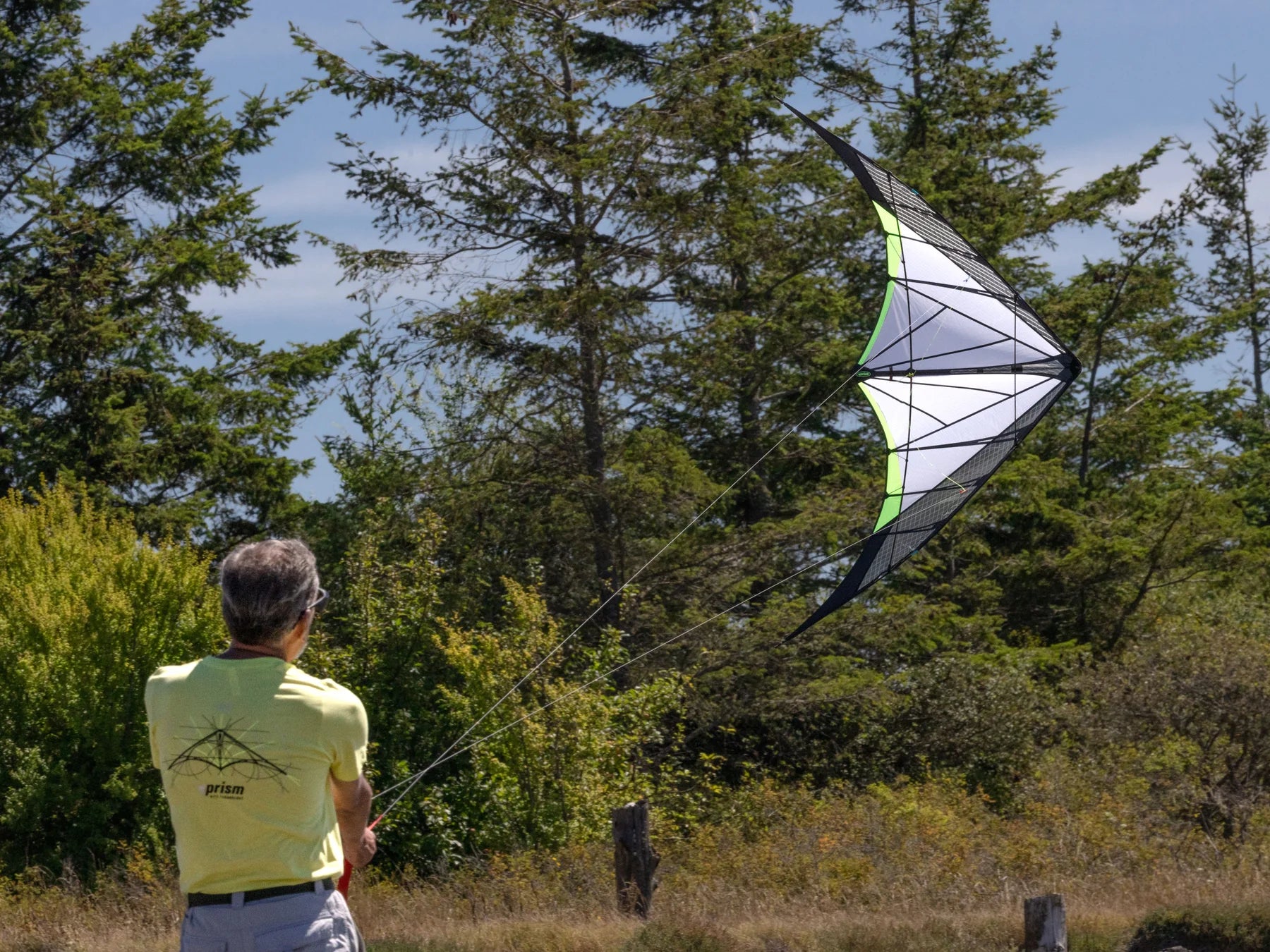Prism Synthesis Stunt Kite - Professional Dual Line Kite for Adults & Kids - Neon Green - Perfect for Beach, Park & Outdoor Sports Activities