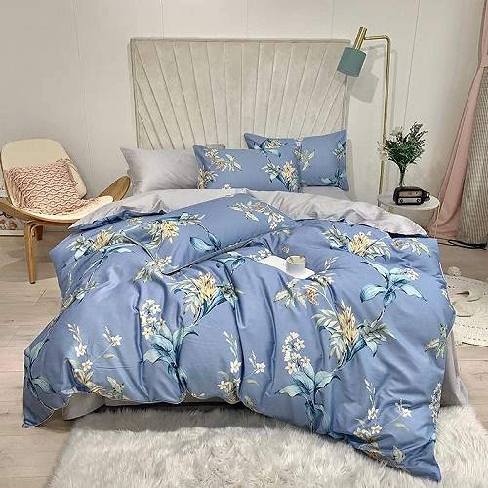 Silky Egyptian Cotton 4-Piece Bedding Set - King Size Duvet Cover & Sheets for Luxurious Comfort