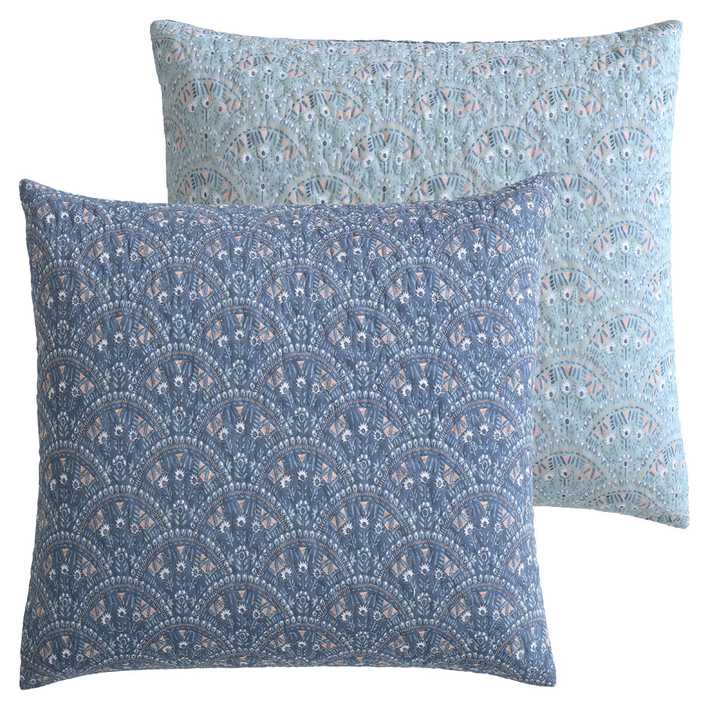 Hazel Indigo European Sham Pillowcase - 100% Cotton Luxury Bedding for Home Decor & Master Bedroom - Perfect for Guest Rooms, Hotels, and Airbnb Stays