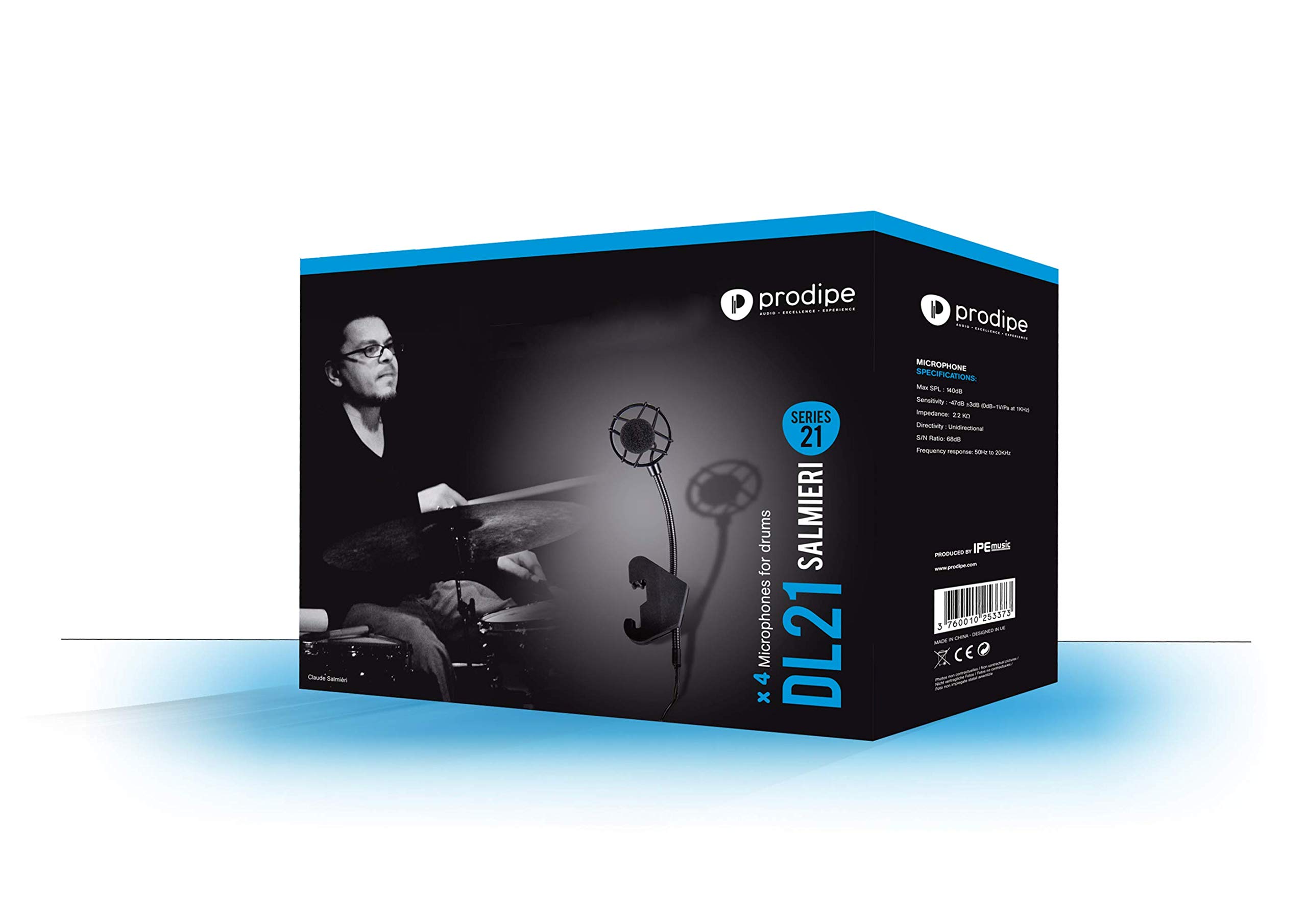 DL-21 Professional Drum Microphone Set of 4 - Perfect for Live Performances, Studio Recording & Drum Kit Sound Enhancement