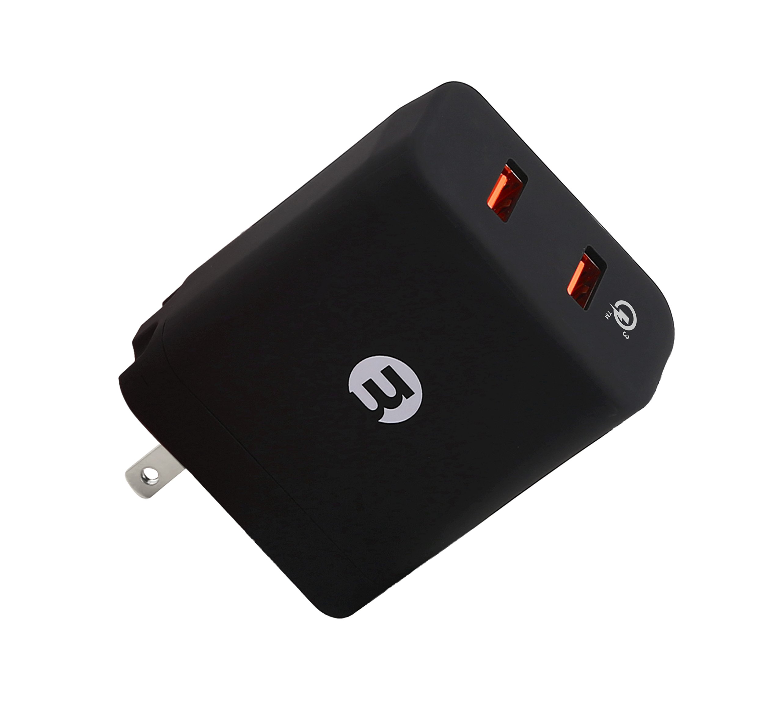 mPOWER! Quick Charge 3.0 Dual Port USB Wall Charger - Fast Charging Adapter for iPhone, Samsung, Android - Perfect for Home, Office & Travel (Black)
