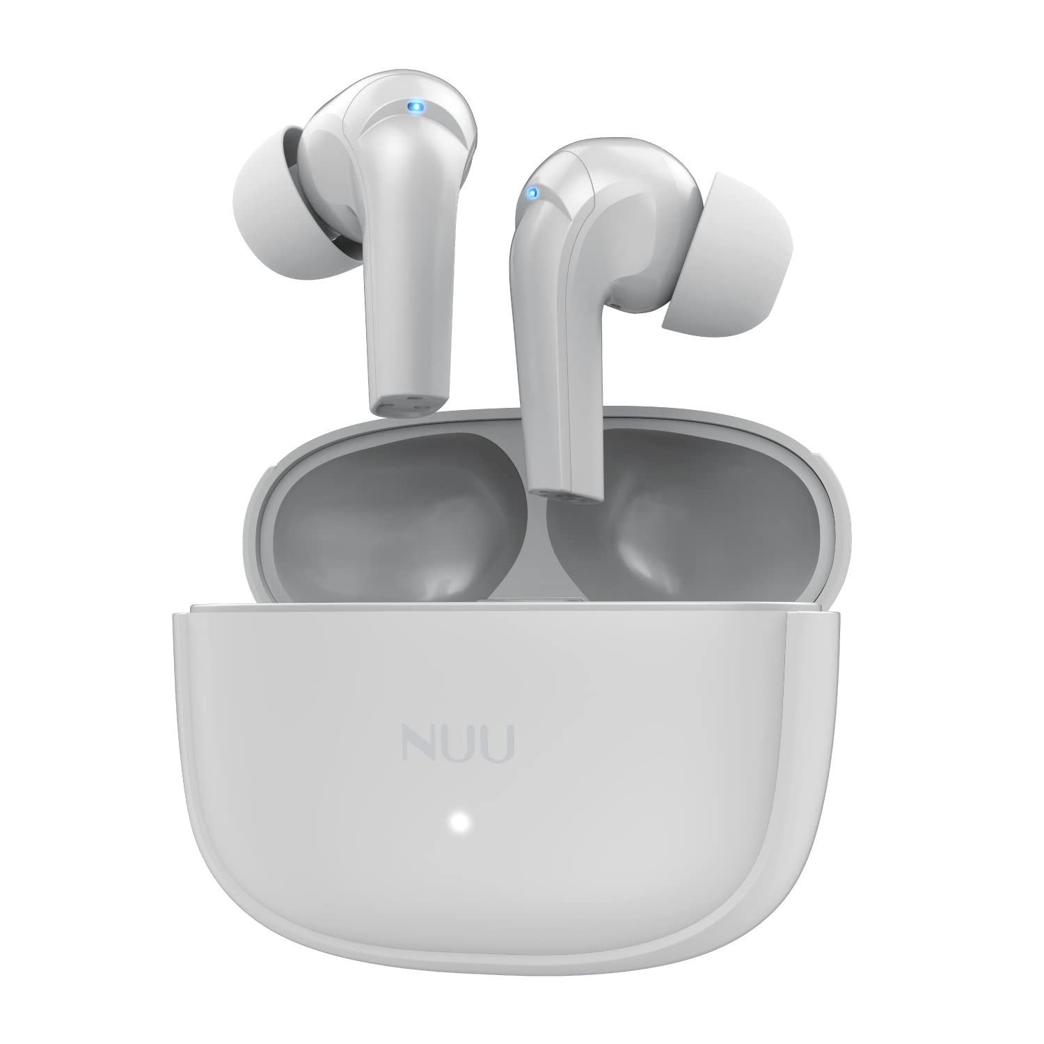 NUU Buds A Wireless Bluetooth Earbuds with Active Noise Cancelling (ANC) & ENC Voice Call - 30H Playtime, Pearl White - Perfect for Workouts, Commuting & Travel