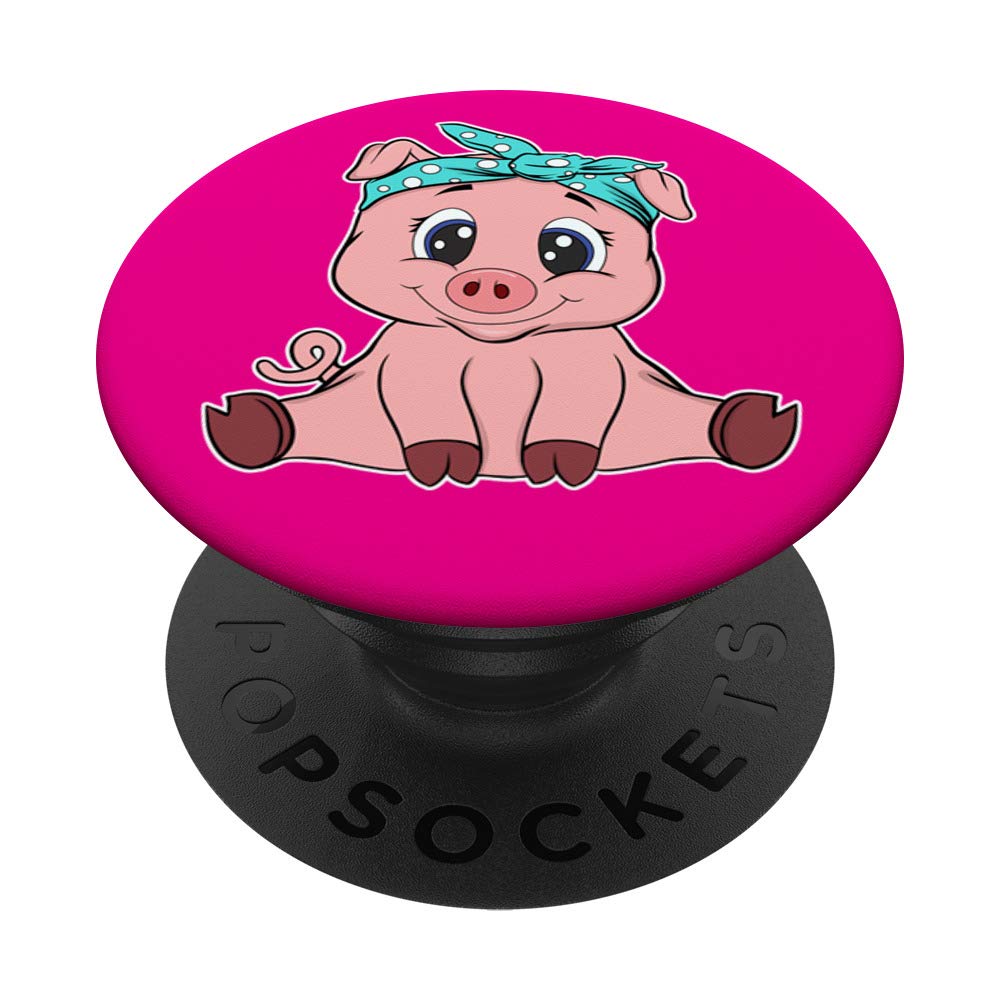 Pig Bandana PopSocket - Cute Swappable Grip for Phones & Tablets, Perfect Gift for Piggy Lovers, Ideal for Home, Office, and Travel Use