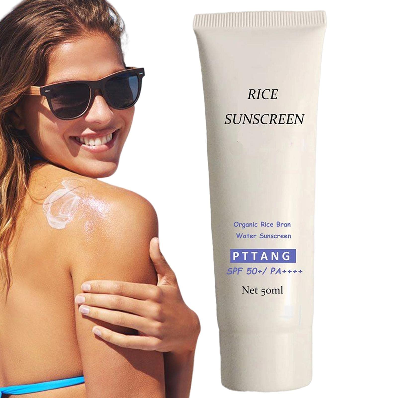 Hydrating Sunscreen with Rice Extract - SPF50+ Broad Spectrum UVA/UVB Protection, Fast-Absorbing Face Sunblock for Daily Use | Perfect for Beach, Outdoor Activities & Year-Round Sun Care