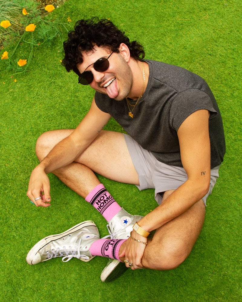Hot Homo Socks - Trendy & Comfortable LGBTQ+ Pride Socks for Men & Women - Perfect for Pride Events, Casual Wear & Gift Giving