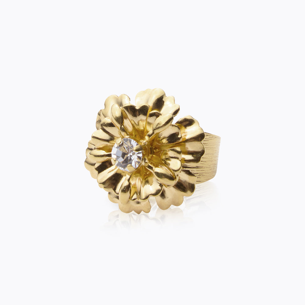 Elegant Blossom Crystal Ring for Women - Sparkling Floral Jewelry Gift for Wedding, Party & Everyday Wear