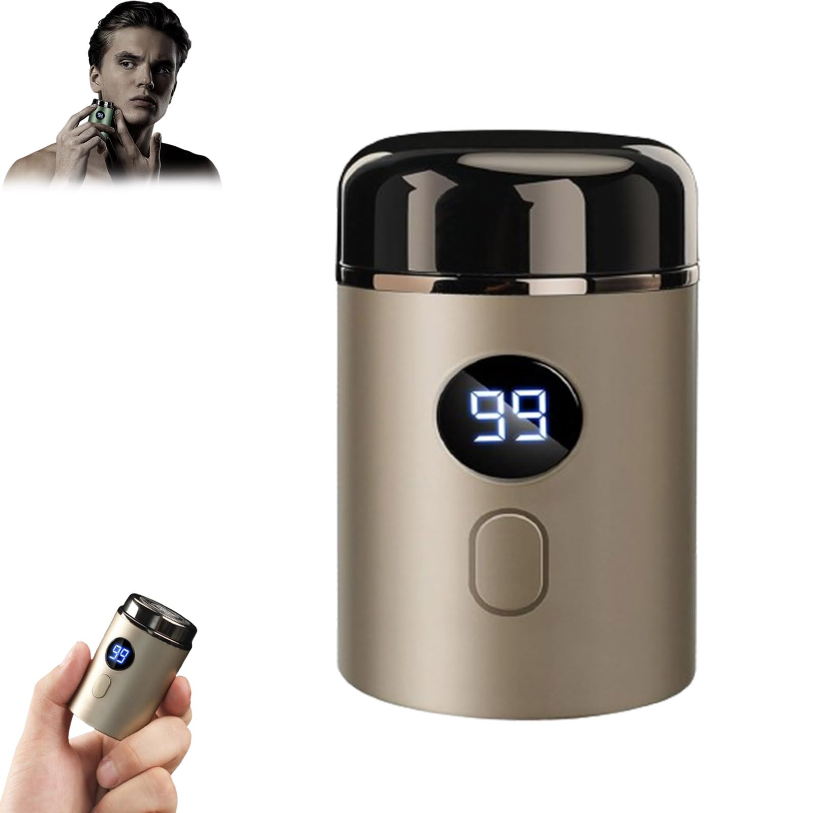 Vishopee Mini Portable Electric Shaver - USB Rechargeable, Waterproof, with Digital Display for Men & Women | Perfect for Travel, Gym, and Daily Grooming (#2)