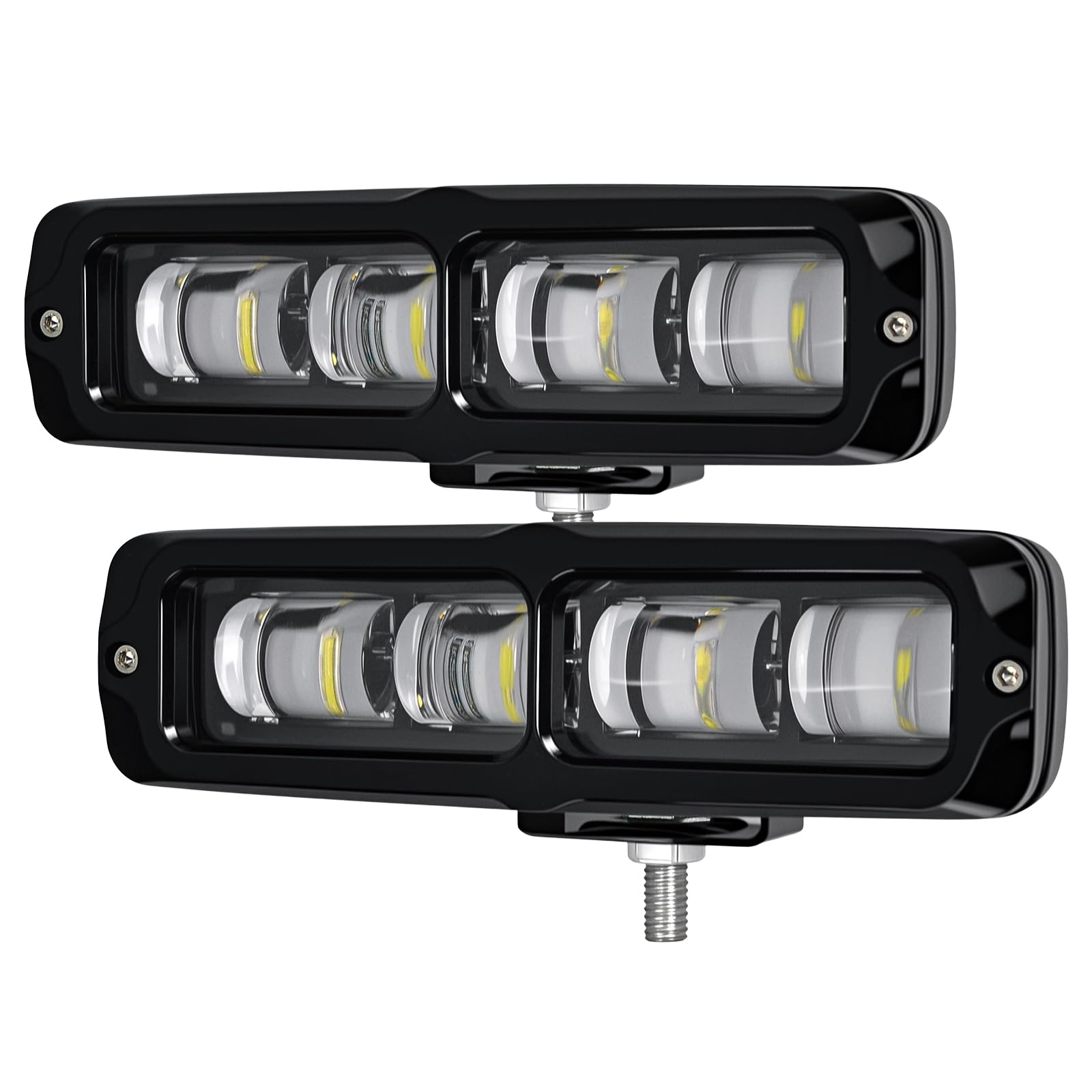 2PCS 6 Inch LED Light Bar 80W 8000LM Waterproof Off-Road Fog Lights - Flush Mount Driving Work Light for Truck, SUV, ATV, Boat, Motorcycle - Perfect for Night Off-Roading, Camping & Emergency Lighting