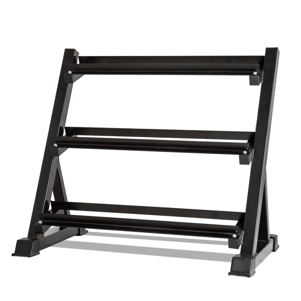 Iron Black Dumbbell Rack - Heavy Duty Home Gym Storage Organizer for Weight Plates & Barbells | Perfect for Garage, Basement & Fitness Room Organization
