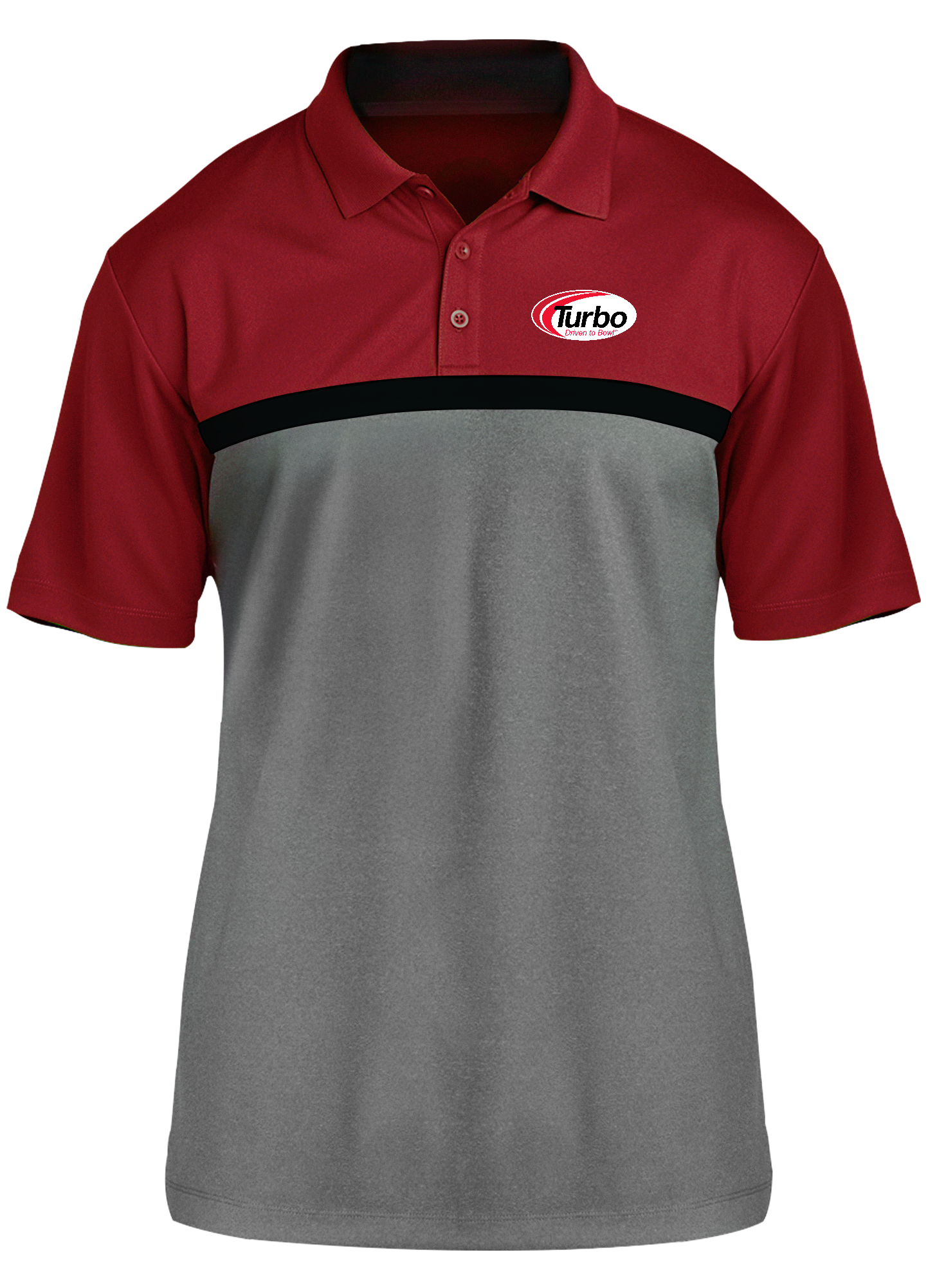 Turbo Competitor Men's Performance Polo Shirt - Red, Black, Gray - Moisture Wicking & Breathable for Golf, Tennis & Casual Wear