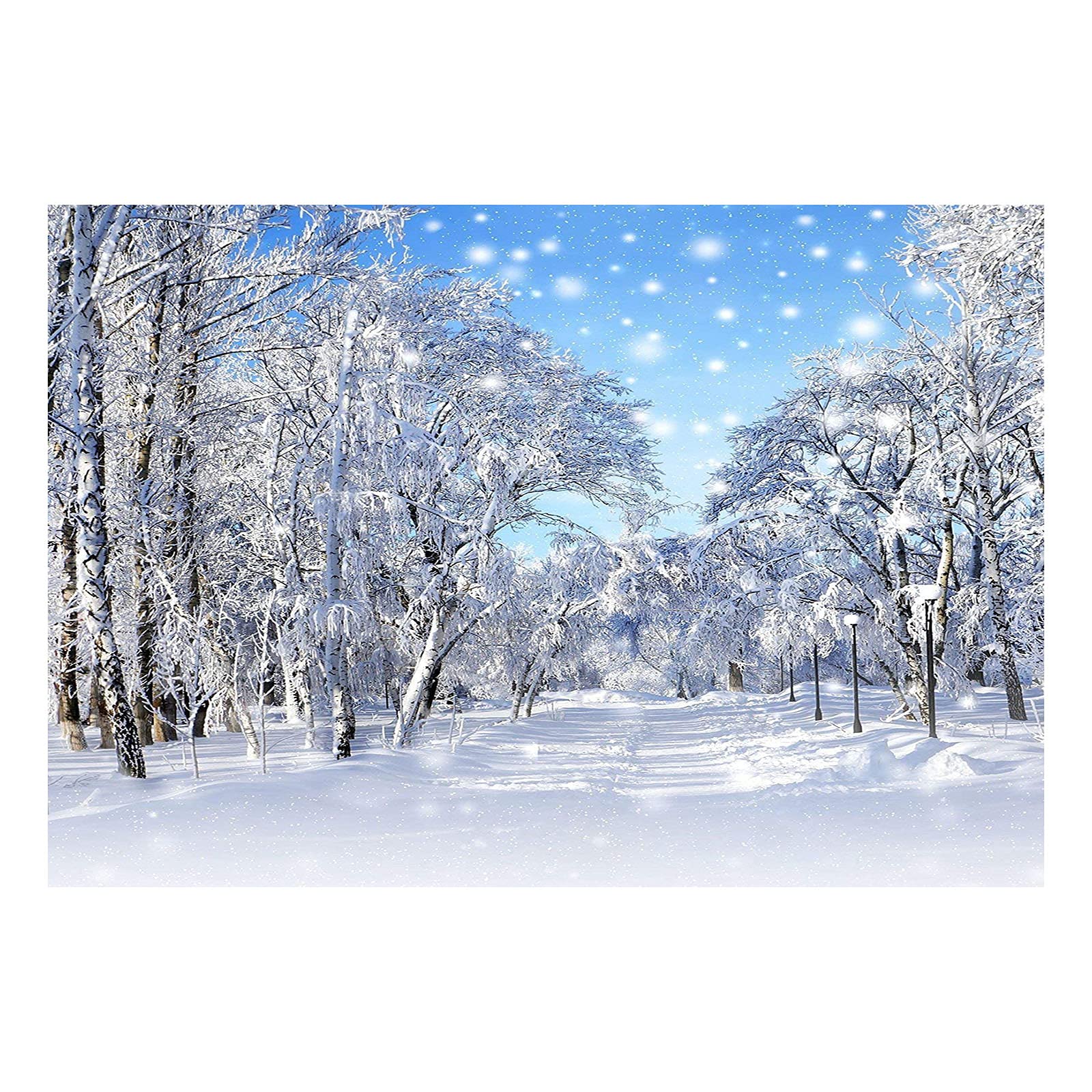 10x6.5ft Winter Photography Backdrop - Frozen Tree with White Snowflakes Background for Professional Photographers | Perfect for Christmas Photo Shoots, New Year Portraits & Seasonal Studio Sessions