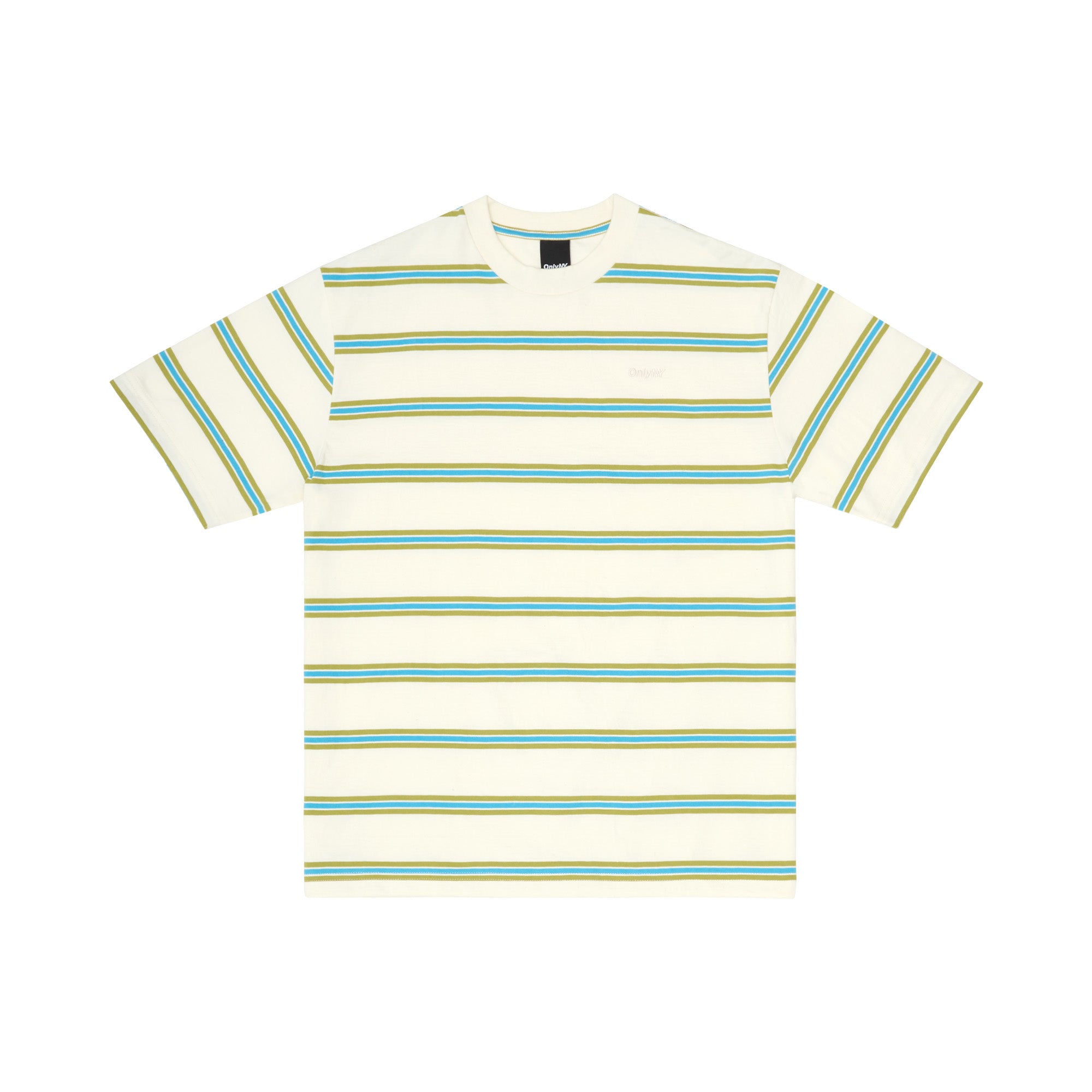 Only NY Sportswear Striped Cotton T-Shirt for Men - Natural Multi Color Casual Tee for Streetwear & Everyday Outfits