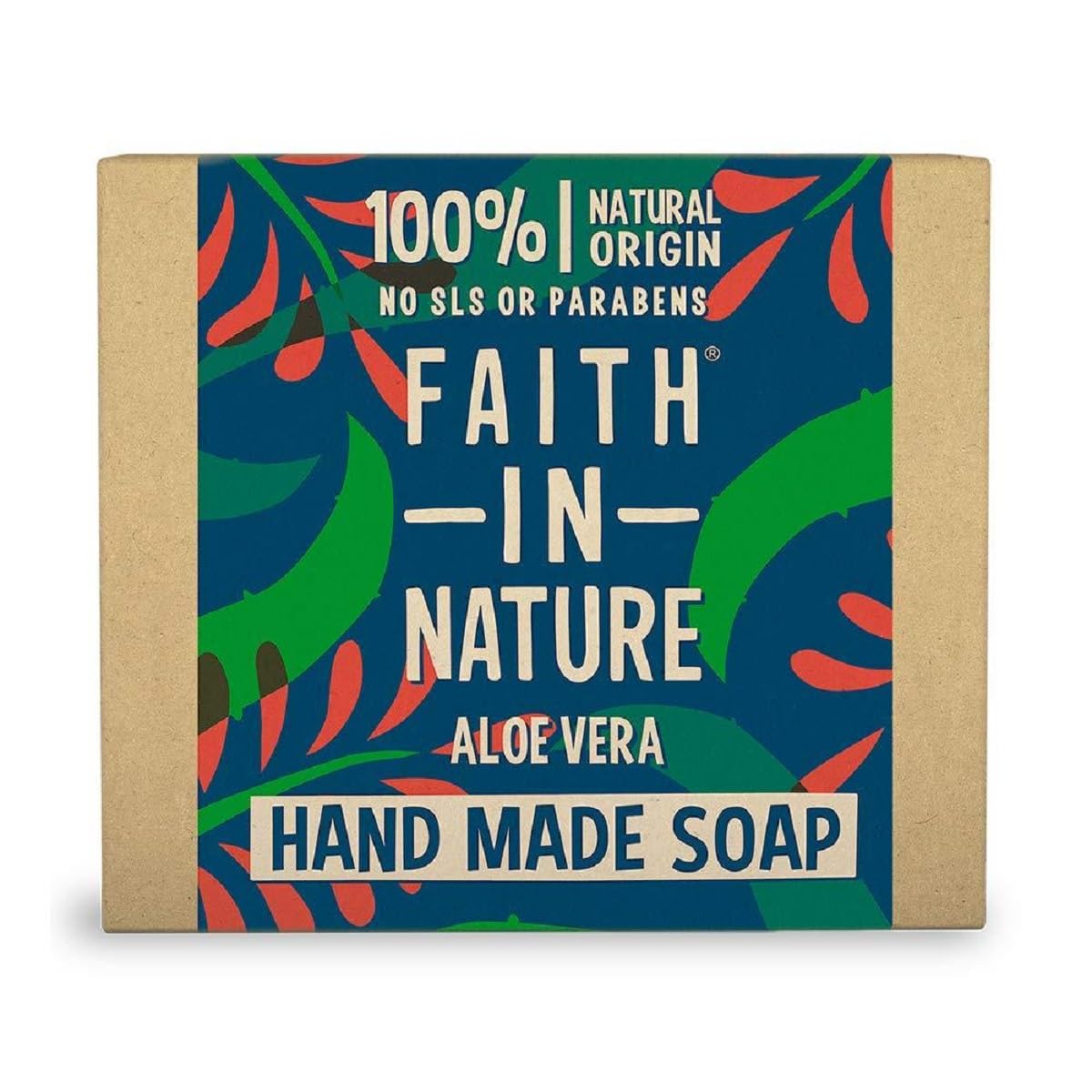 Faith In Nature Aloe Vera Natural Wrapped Soap - 100g Organic Vegan Bar Soap for Sensitive Skin, Moisturizing & Gentle Cleansing - Perfect for Daily Use, Travel & Eco-Friendly Bathroom