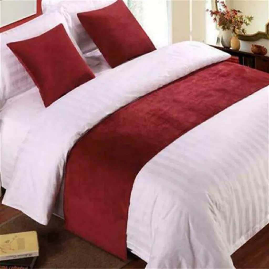 Luxury Velvet Bed Runner - 50x210cm Red Wedding Bedroom Decoration, European Style Hotel Throw for Home Decor | Perfect for Weddings, Bedroom Accents & Hotel Styling