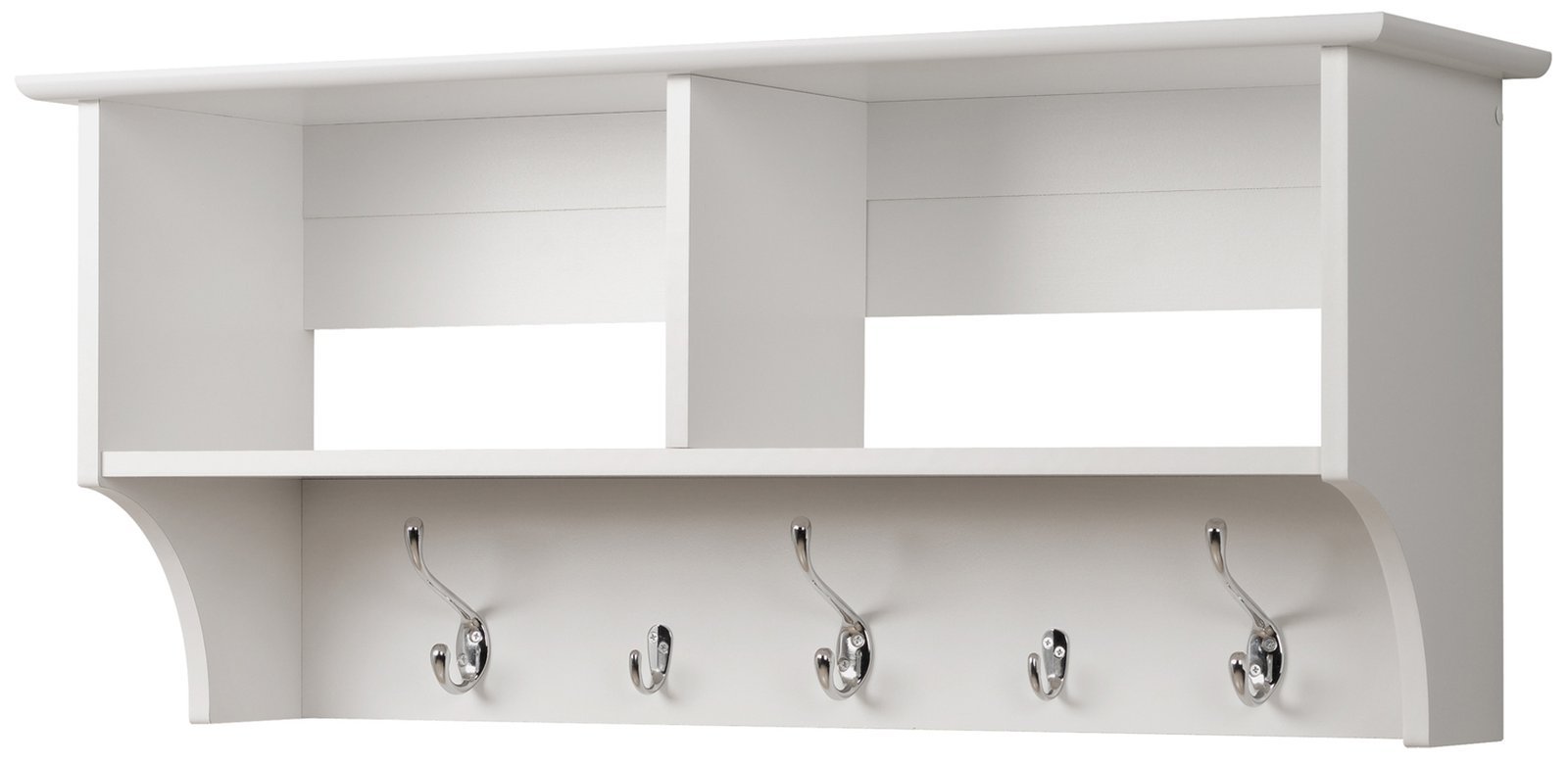 Prepac 36-Inch White Hanging Entryway Shelf - Wall Mounted Organizer for Keys, Hats & Coats - Perfect for Entryways, Hallways & Mudrooms