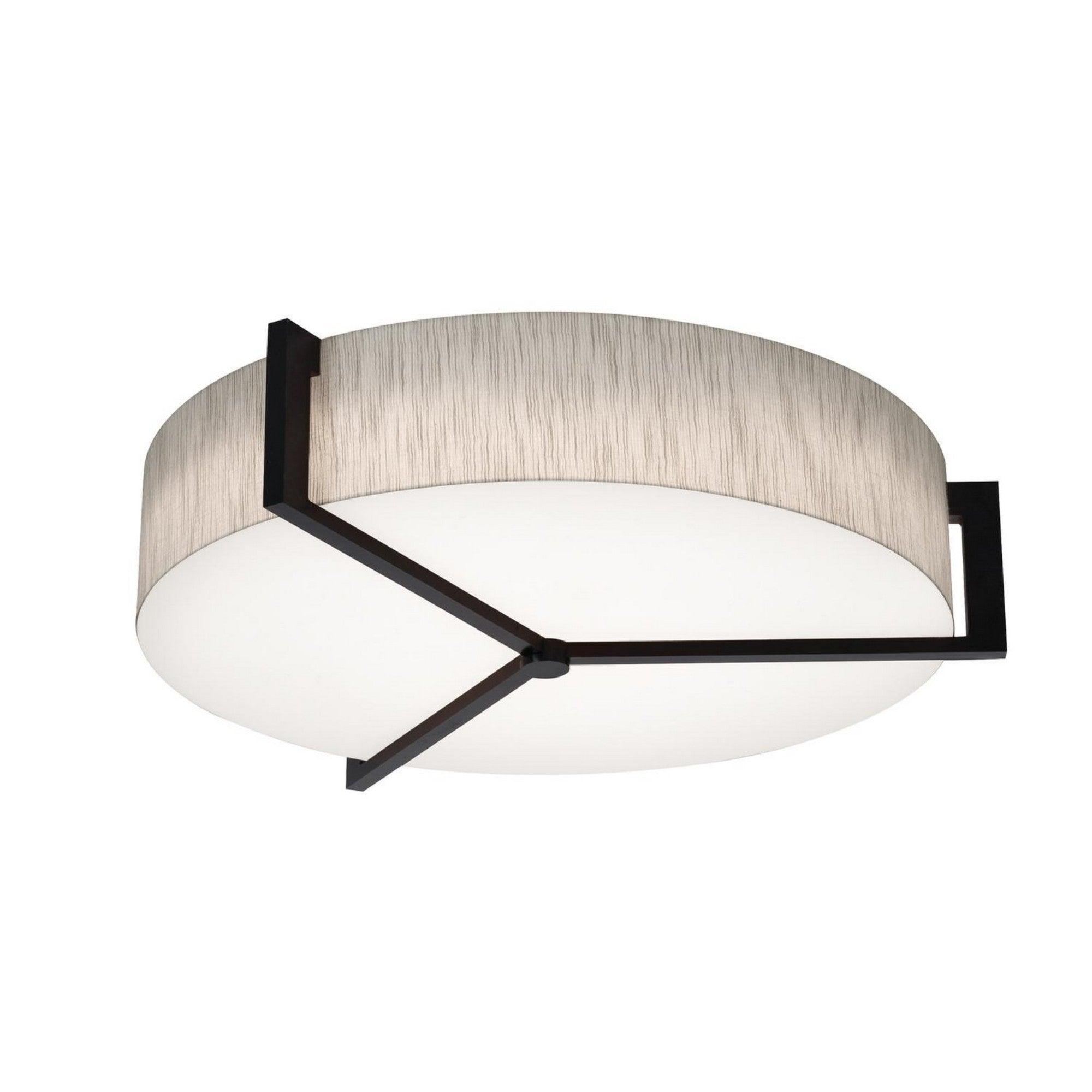 Apex 27 LED Flush Mount Ceiling Light - Modern Jute/Espresso Finish with Battery Backup - Perfect for Bedroom, Kitchen, Hallway & Indoor Lighting