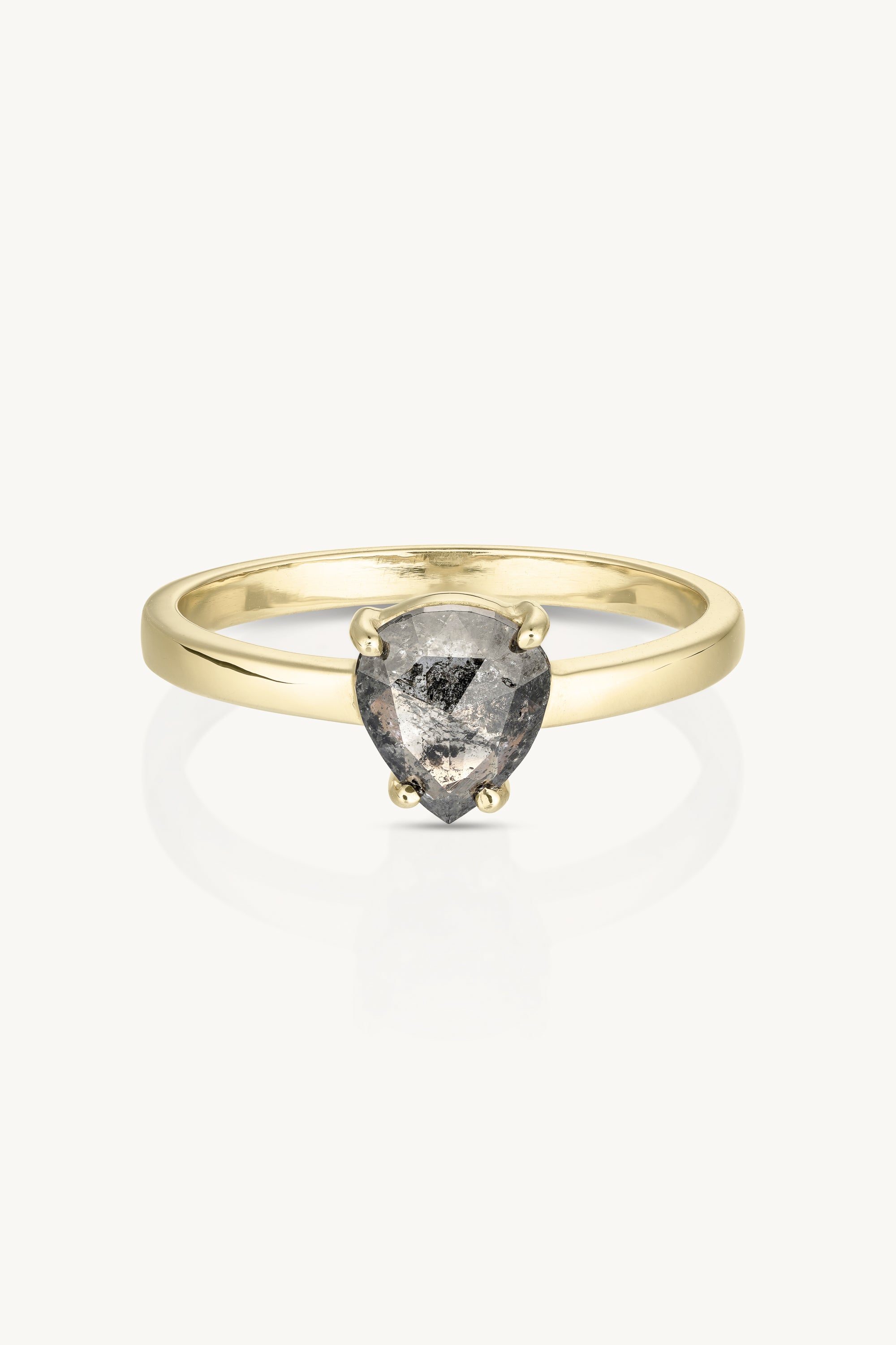 1.1ct Grey Diamond 14K Yellow Gold Engagement Ring for Women - Perfect for Proposals, Anniversaries & Special Occasions