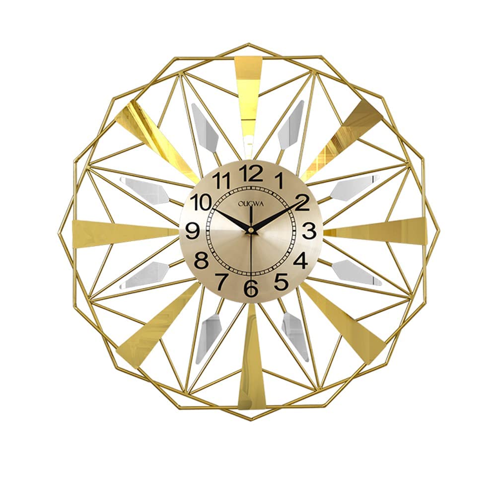 MLSJM Large Decorative Wall Clock - Modern Metal Silent Non-Ticking Wall Clock for Living Room, Kitchen, Bedroom & Office - Stylish Home Decor & Unique Gift Idea