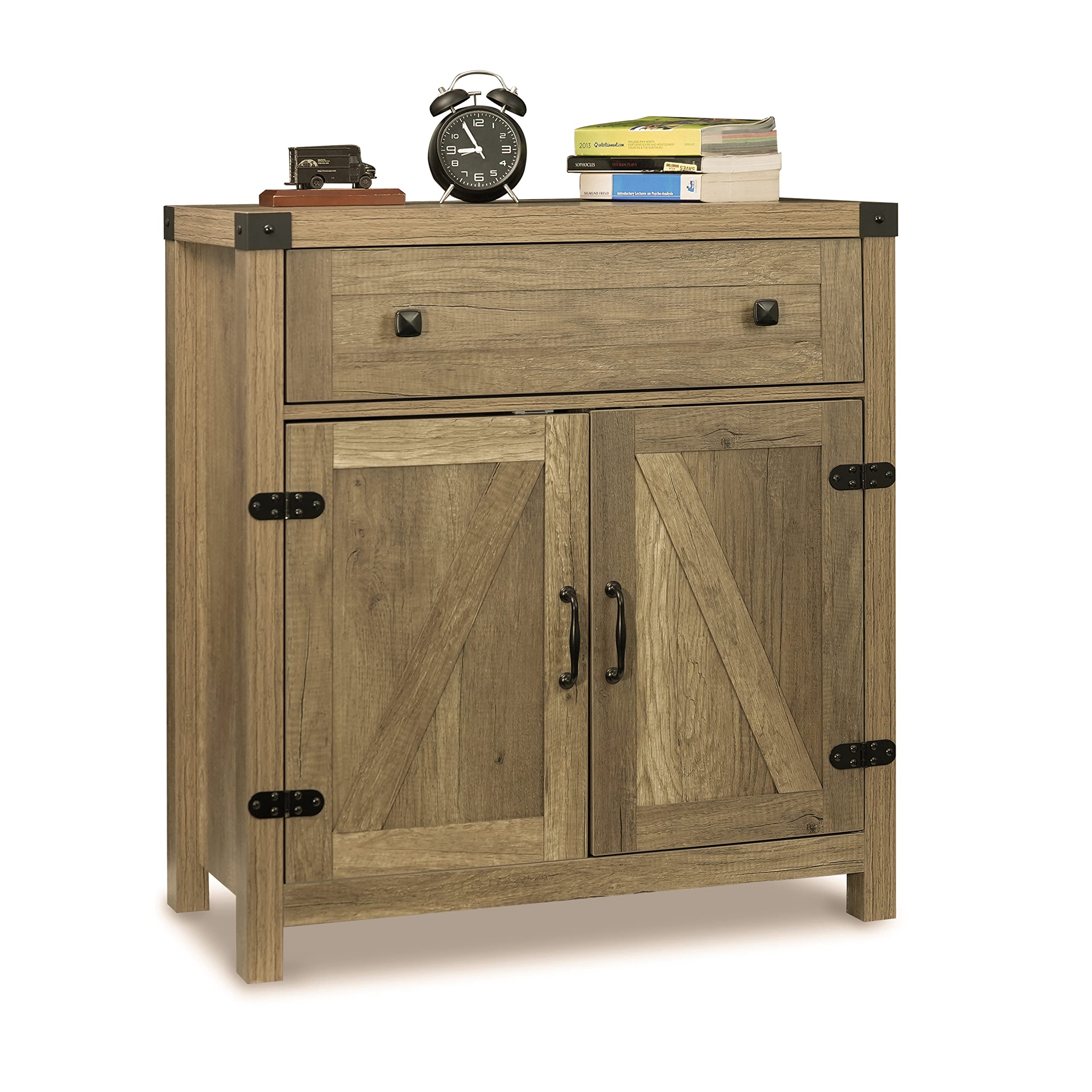 CONSDAN Wooden Storage Cabinet with Large Drawer & Doors - Free Standing Sideboard for Living Room, Bedroom, Kitchen, Bathroom & Hallway - Perfect for Home Organization & Clutter Control