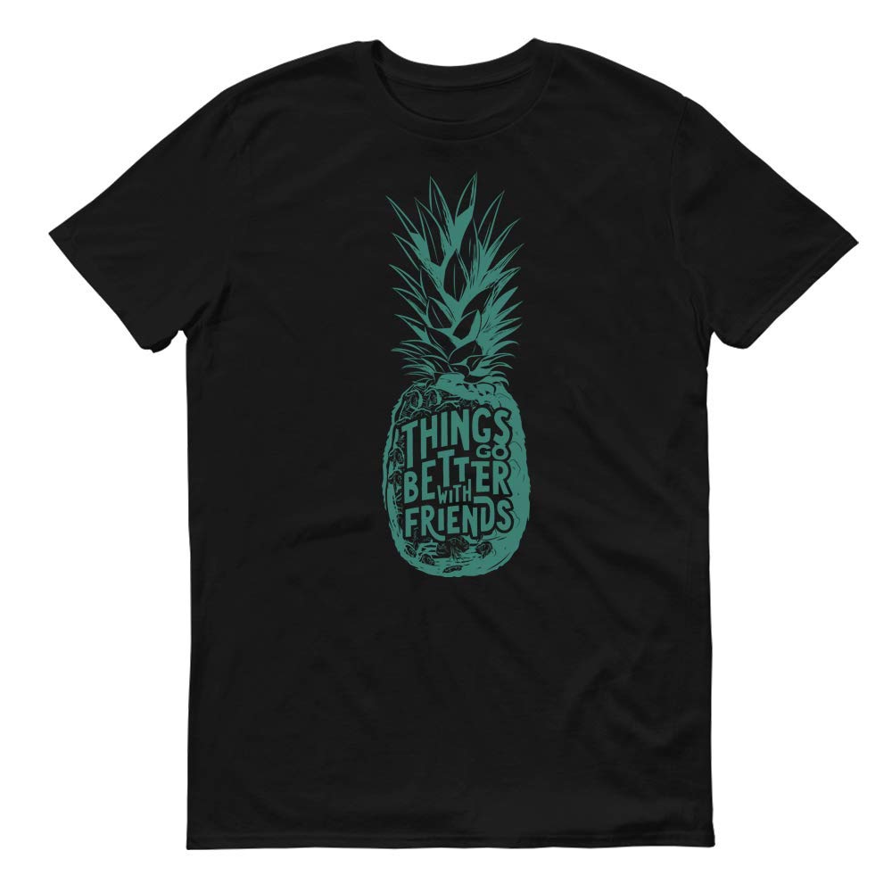 SpongeBob SquarePants Pineapple Adult Short Sleeve T-Shirt - Better with Friends Design - Casual Graphic Tee for Men & Women - Perfect for Beach, Parties, and Everyday Wear