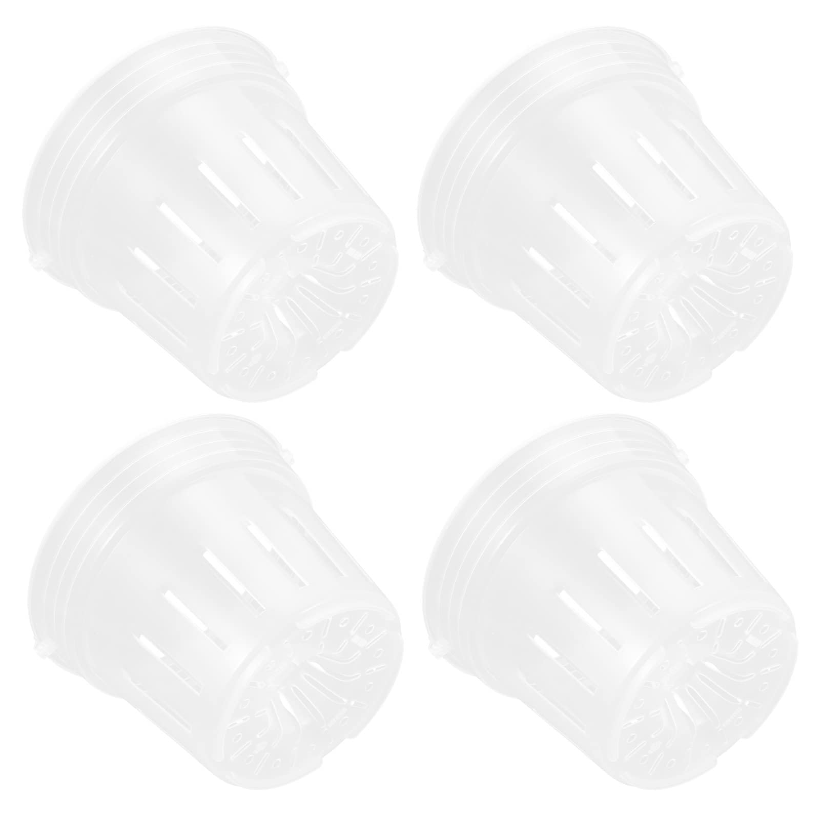 4-Pack White Reusable Gardening Plant Nursery Pots - Orchid Planting Containers & Seedling Cups for Indoor/Outdoor Garden, Home Decor, and Plant Propagation