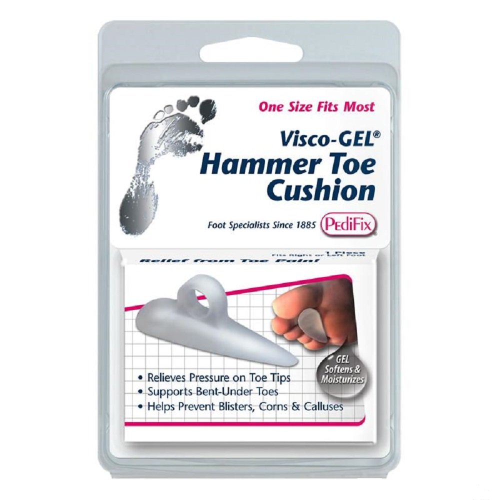 Pedifix Visco-Gel Hammer Toe Cushion - Comfortable Toe Protector for Pain Relief & Corn Prevention - Ideal for Running, Walking & Daily Wear