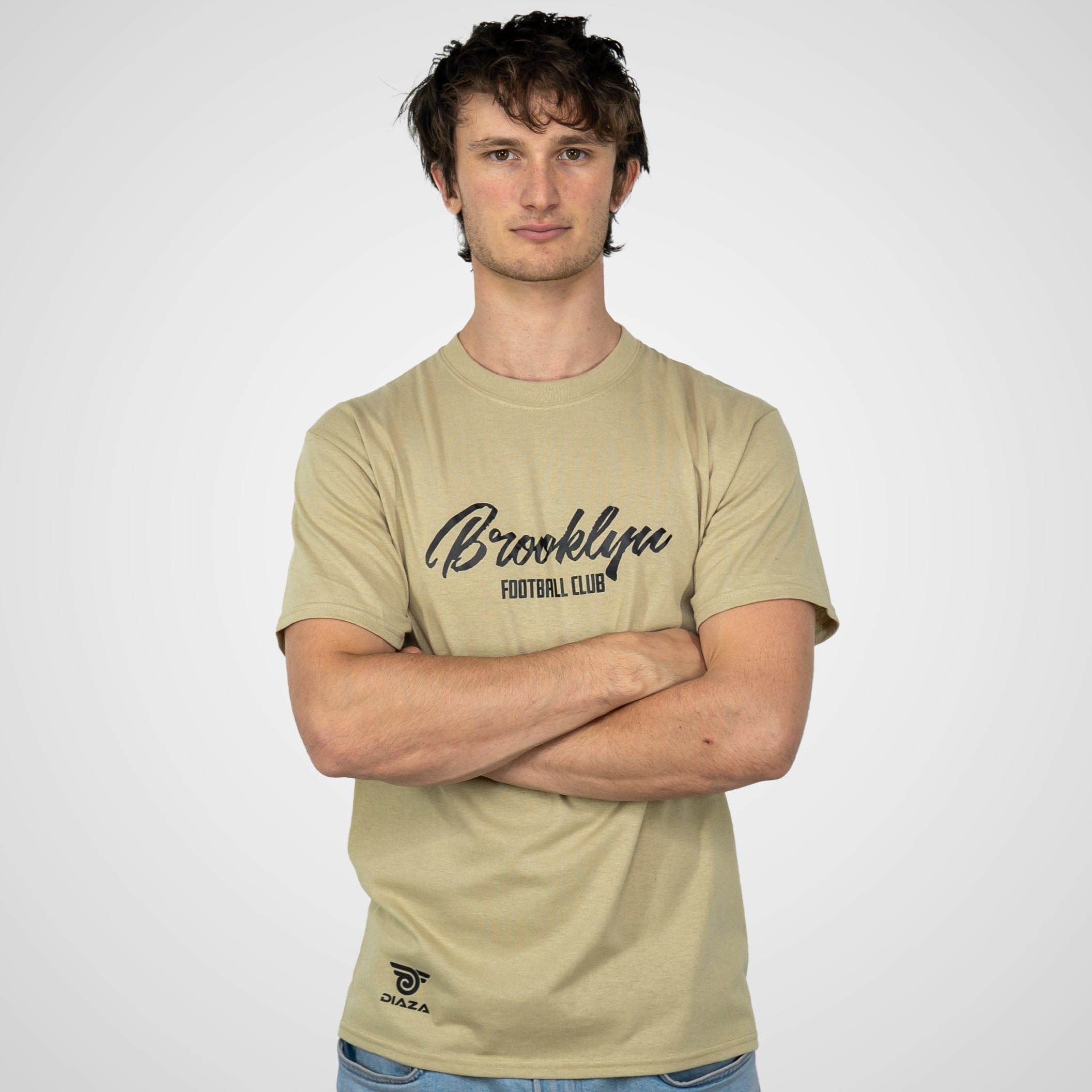 Brooklyn FC Classic Brown Cotton T-Shirt for Men - Comfortable Casual Tee for Soccer Fans, Streetwear & Everyday Wear