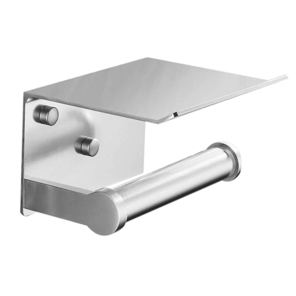 Premium 304 Stainless Steel Wall Mount Toilet Paper Holder - Bathroom Tissue Roll Rack with Strong Grip for Home, Office & RV Use - Durable Paper Towel Holder (Silver) - Perfect for Modern Washrooms & Compact Spaces