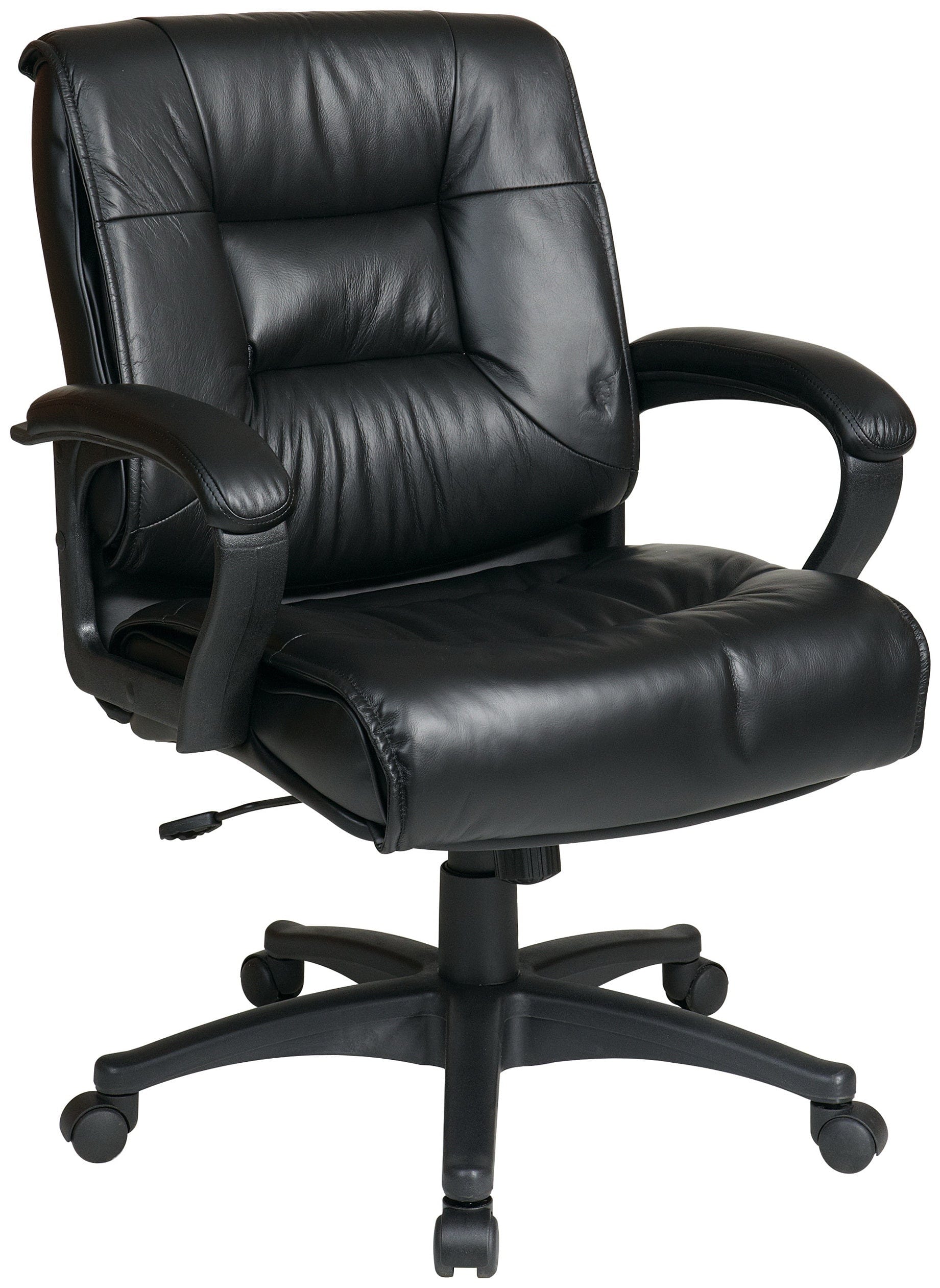 Premium Office Star Work Smart Leather Office Chair [EX5161] - Ergonomic Executive Desk Chair for Home & Business Use - Perfect for Long Hours of Comfortable Sitting