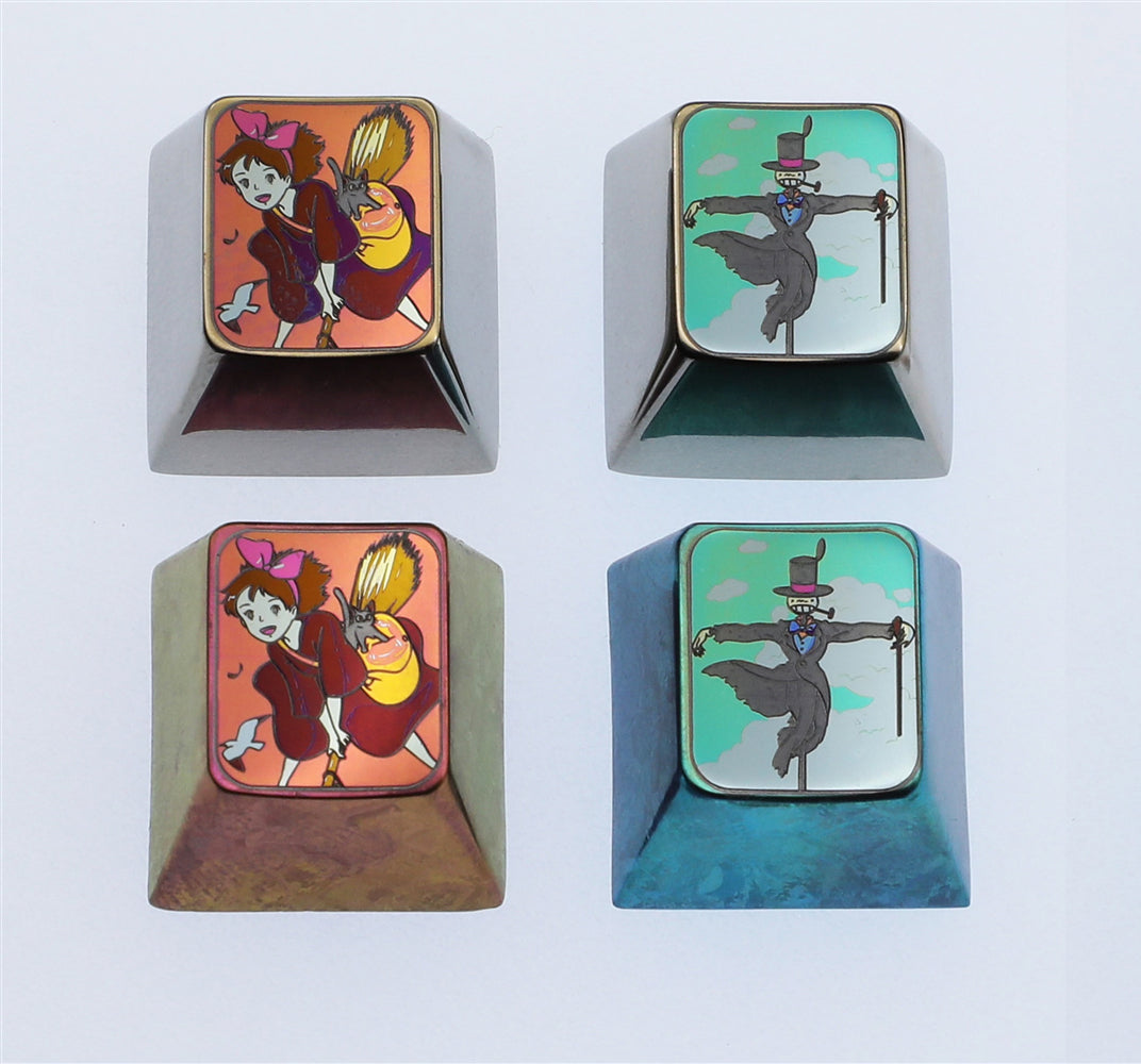 Hayao Miyazaki Anime Themed Titanium Alloy Custom Keycaps for Mechanical Keyboards - Ghibli Inspired Handcrafted Metal Artisan Keycaps for Typing Enthusiasts & Collectors (Perfect for Gaming, Coding, and Keyboard Customization)