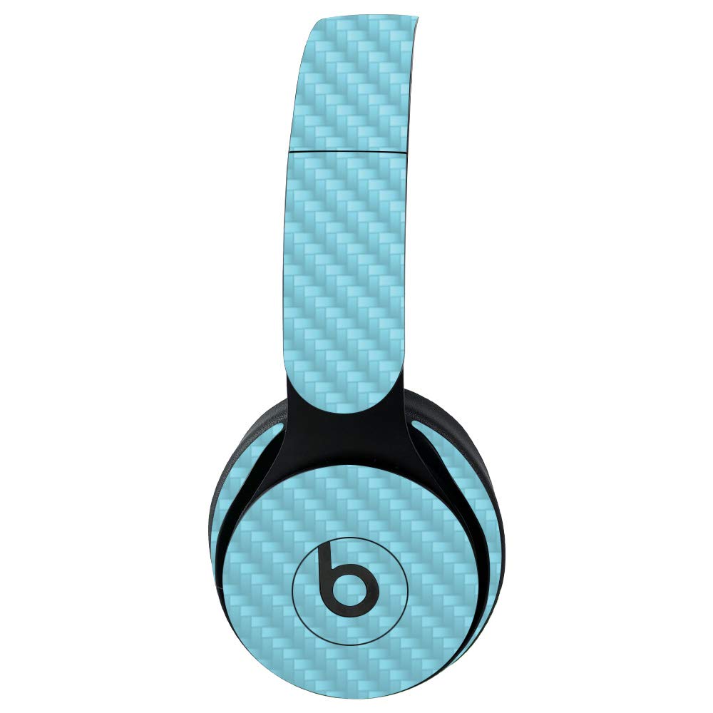 MightySkins Carbon Fiber Skin for Beats Solo Pro Wireless Headphones - Solid Baby Blue | Protective Durable Textured Cover | Easy to Apply & Remove | Made in USA | Perfect for Gym, Travel & Daily Use