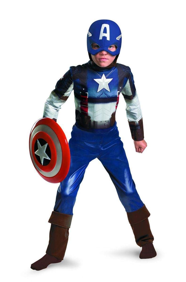 Captain America Movie Classic Child Costume for Kids - Large (10-12 Years) | Halloween Dress Up, Cosplay & Superhero Party Outfit