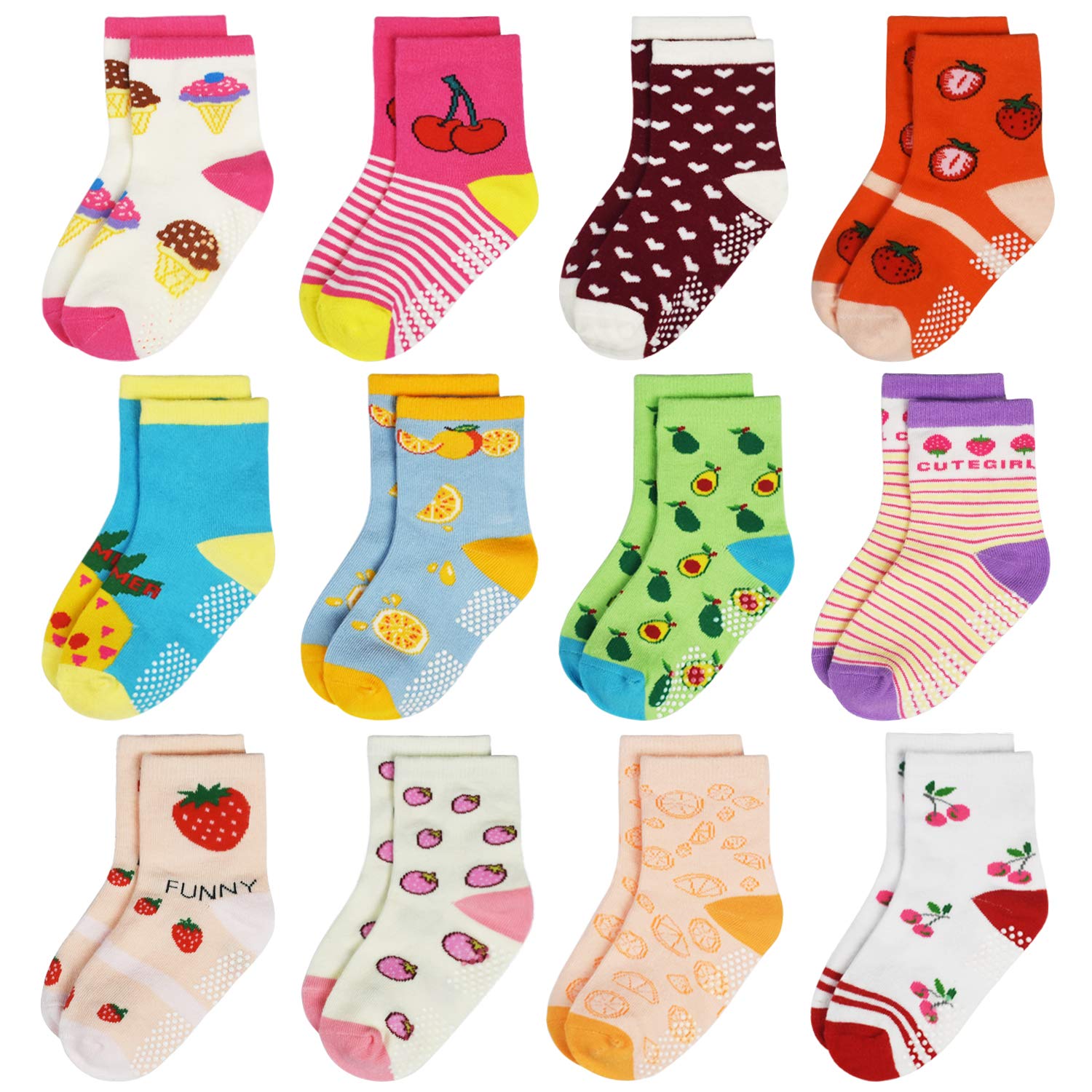 Non-Slip Baby Socks with Grips - Anti Skid Toddler Slipper Socks for Boys & Girls (6-24 Months) - Perfect for Crawling, Walking & Indoor Play