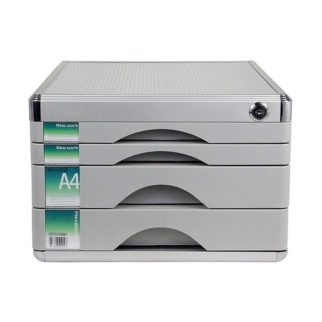 4-Layer Flat File Cabinet with Lock - A4 Document Organizer for Office & Home - Perfect for Desktop Storage, File Organization & Secure Document Management